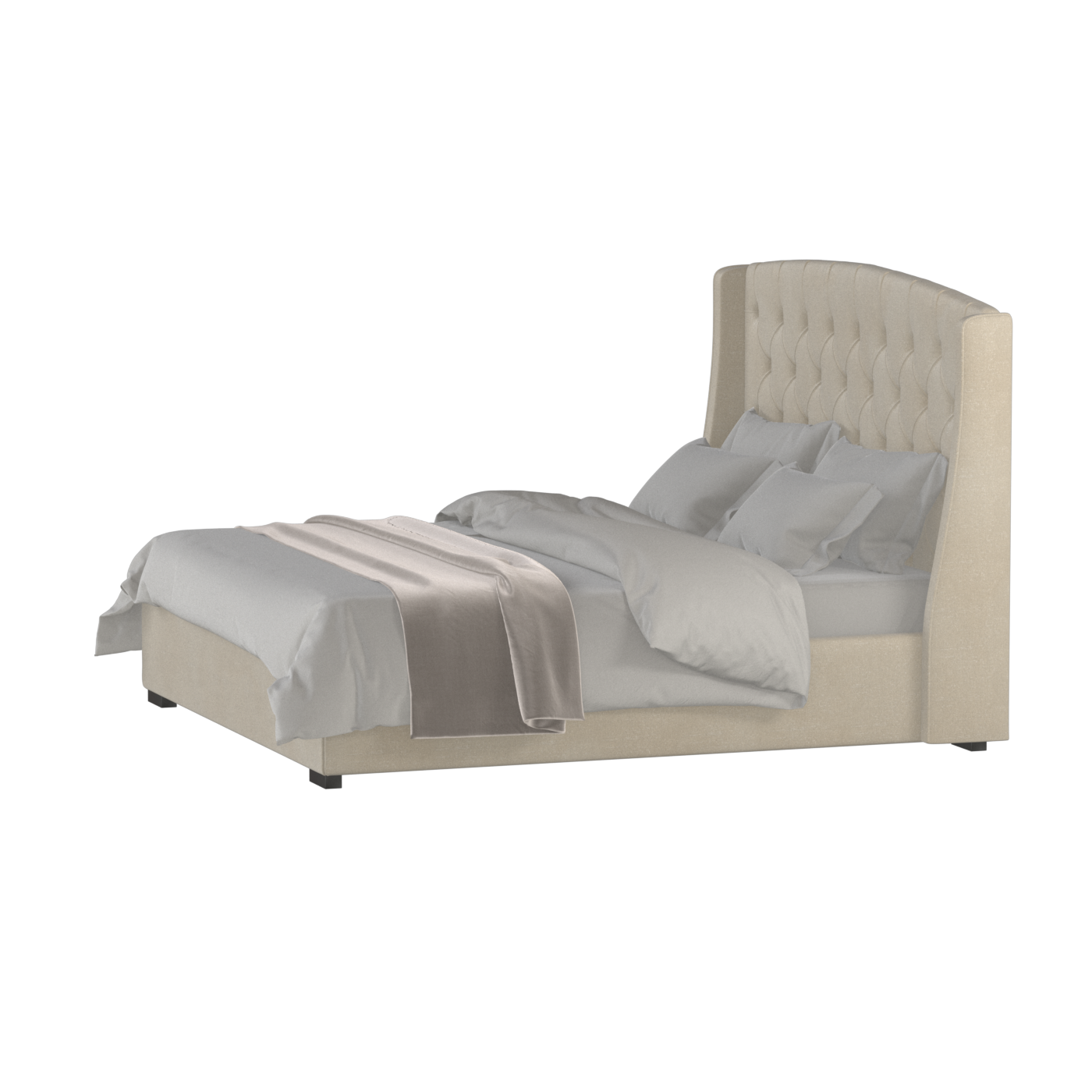 Sophia Upholstered Bed with Buttoned Headboard