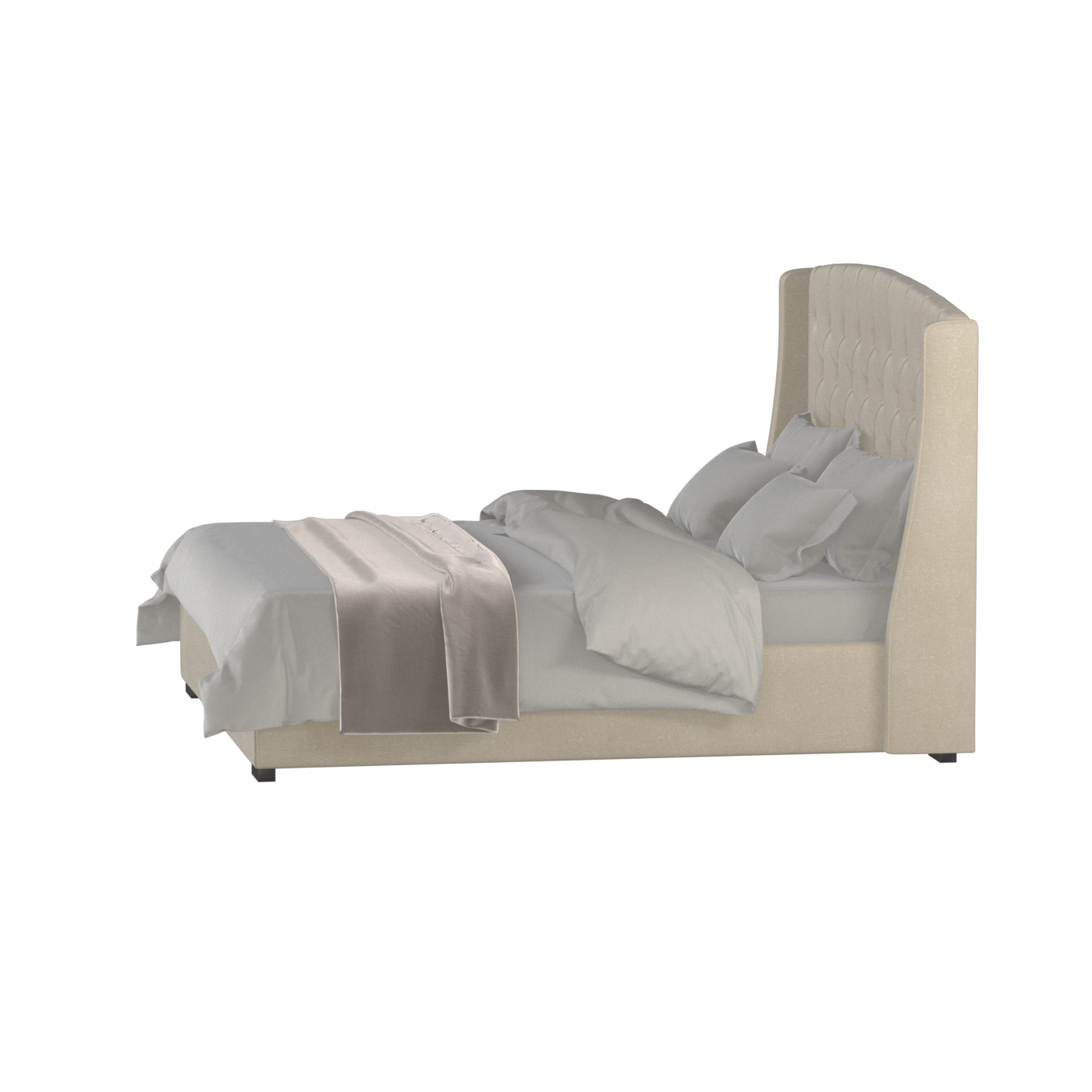 Sophia Upholstered Bed with Buttoned Headboard