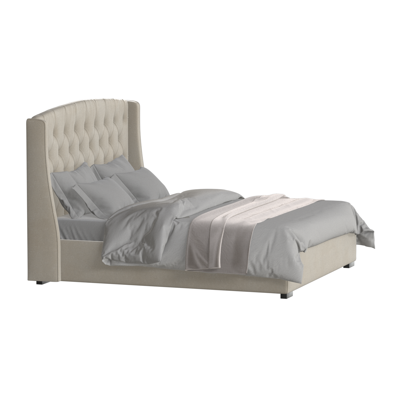Sophia Upholstered Bed with Buttoned Headboard