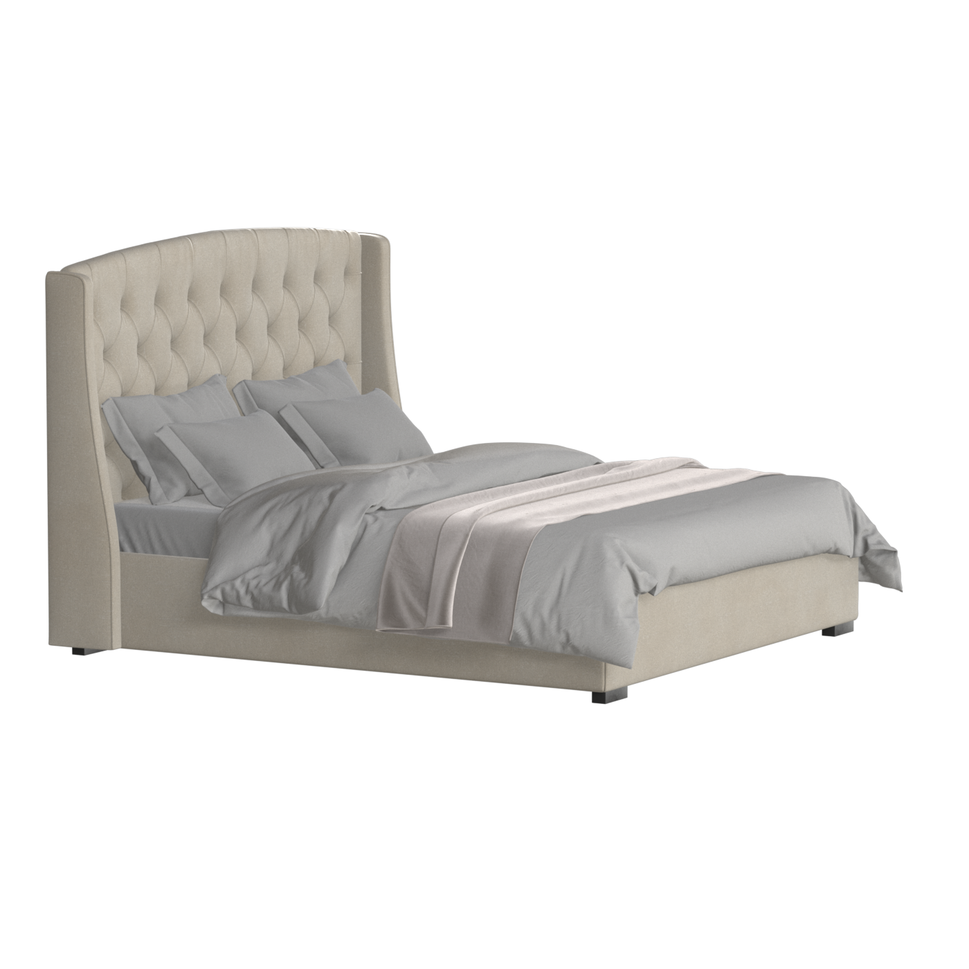 Sophia Upholstered Bed with Buttoned Headboard