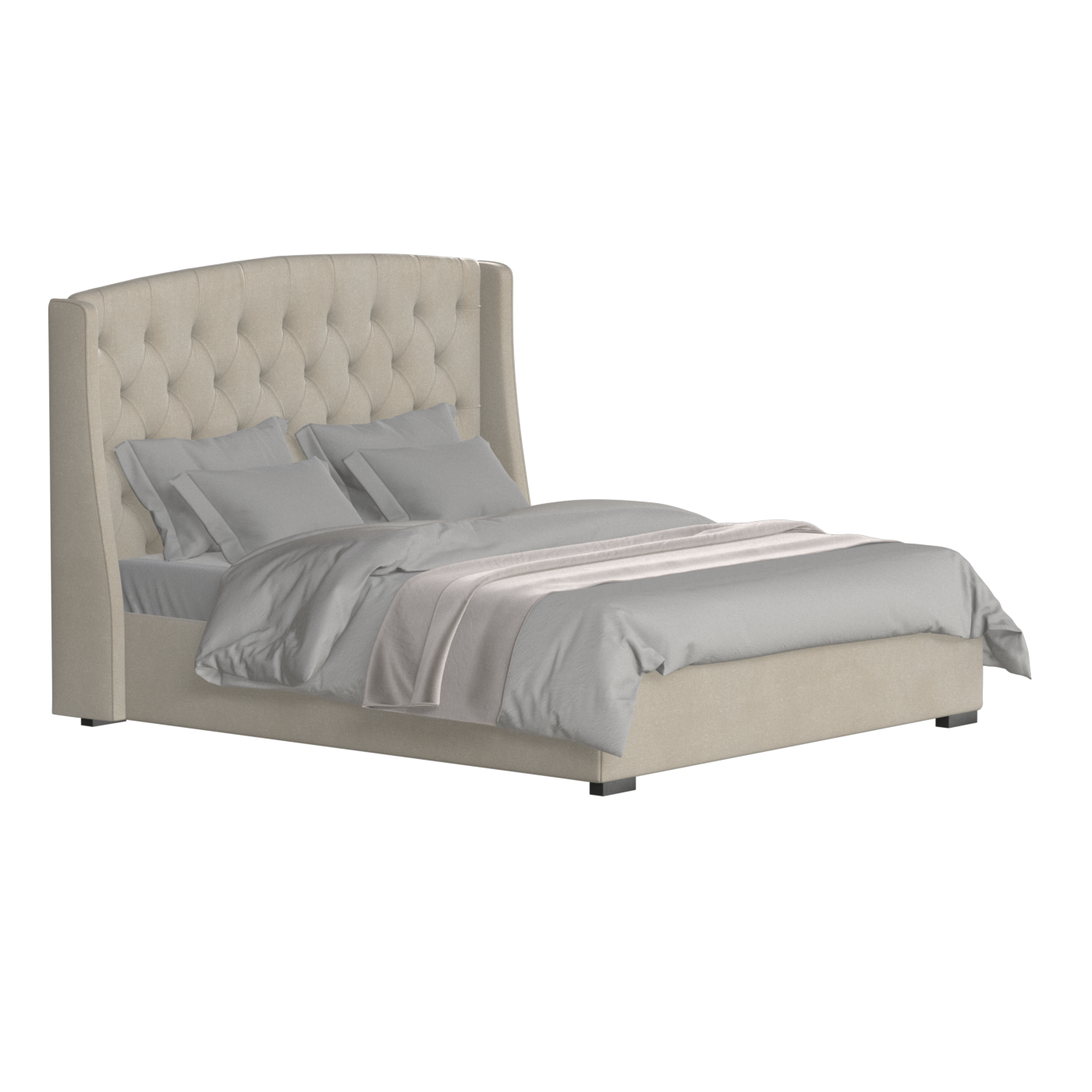 Sophia Upholstered Bed with Buttoned Headboard