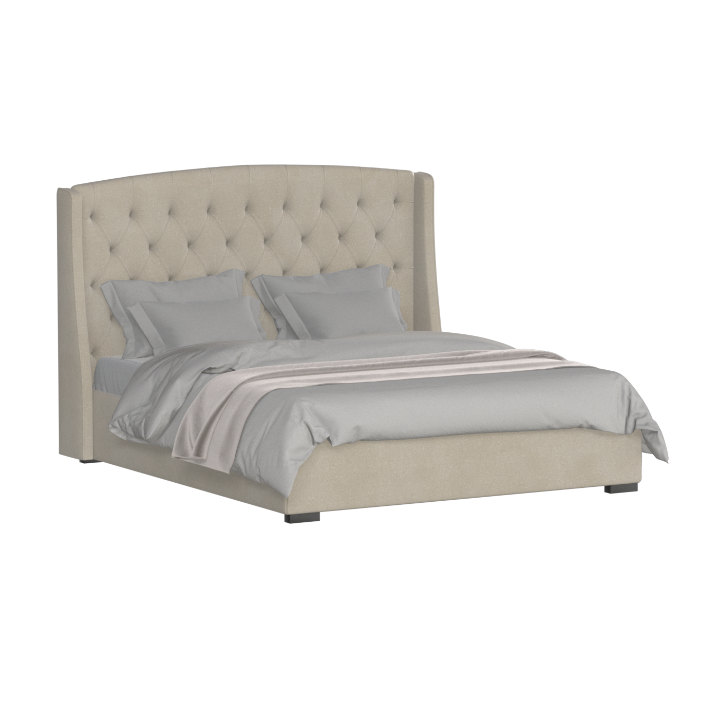Sophia Upholstered Bed with Buttoned Headboard