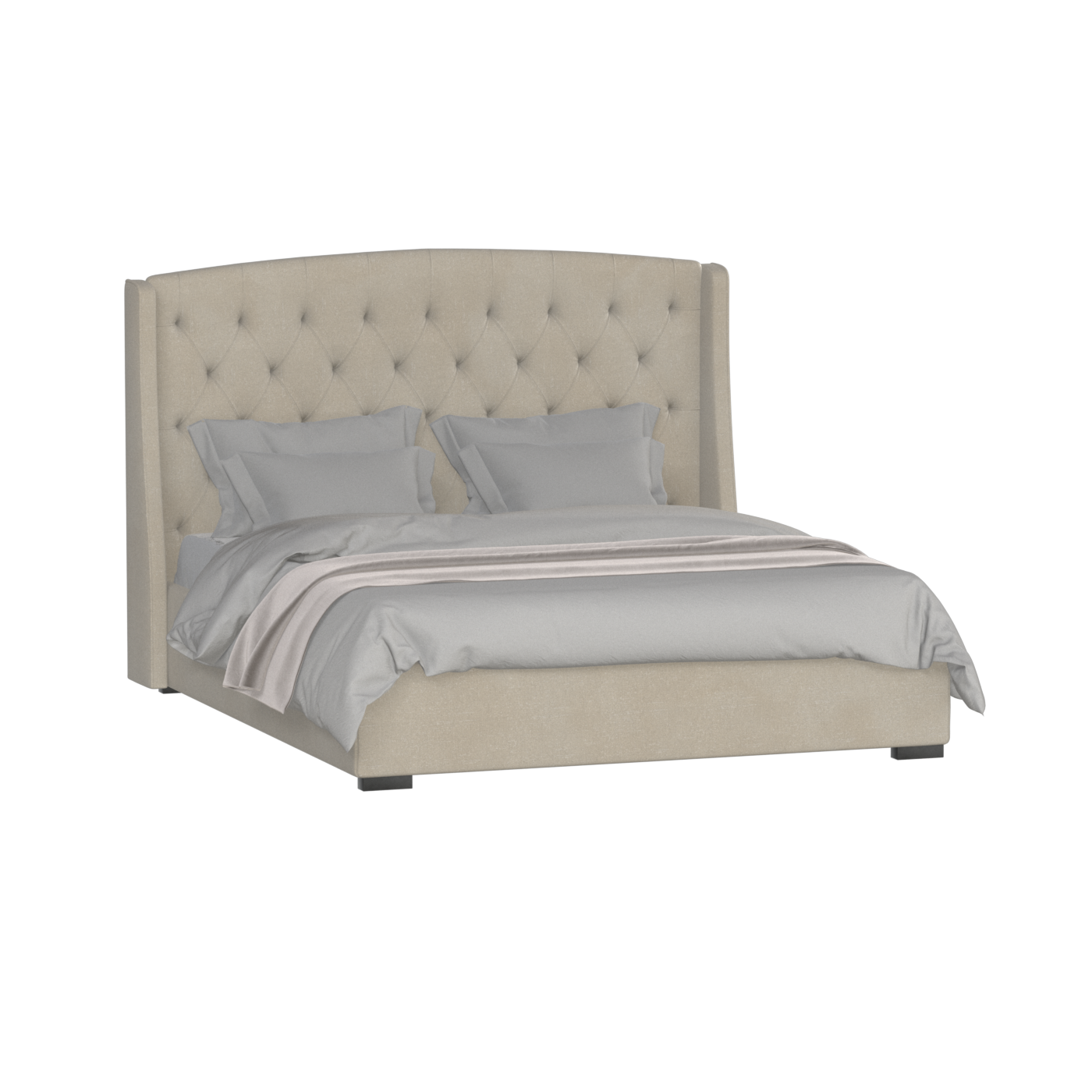 Sophia Upholstered Bed with Buttoned Headboard