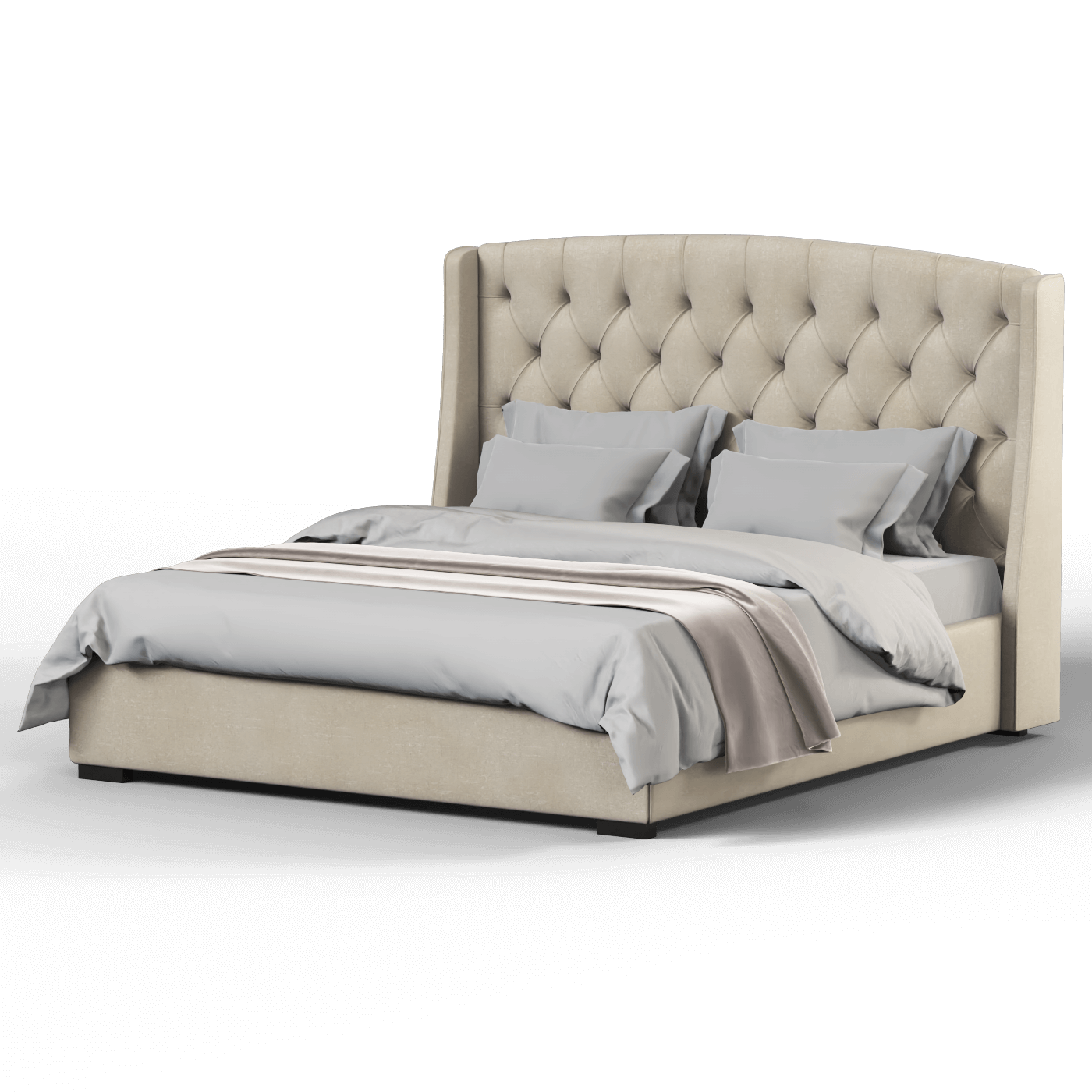 Sophia Upholstered Bed with Buttoned Headboard