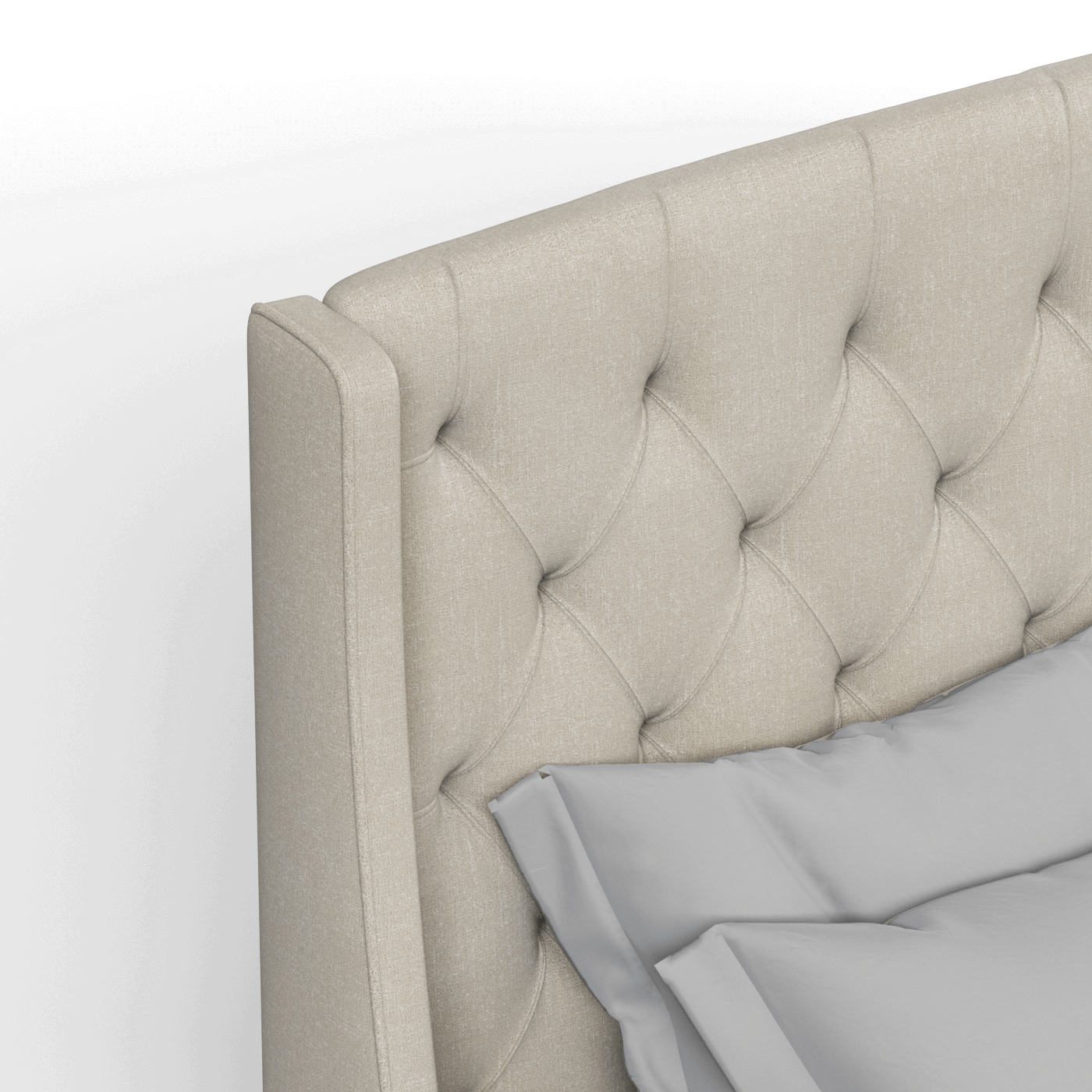 Sophia Upholstered Bed with Buttoned Headboard
