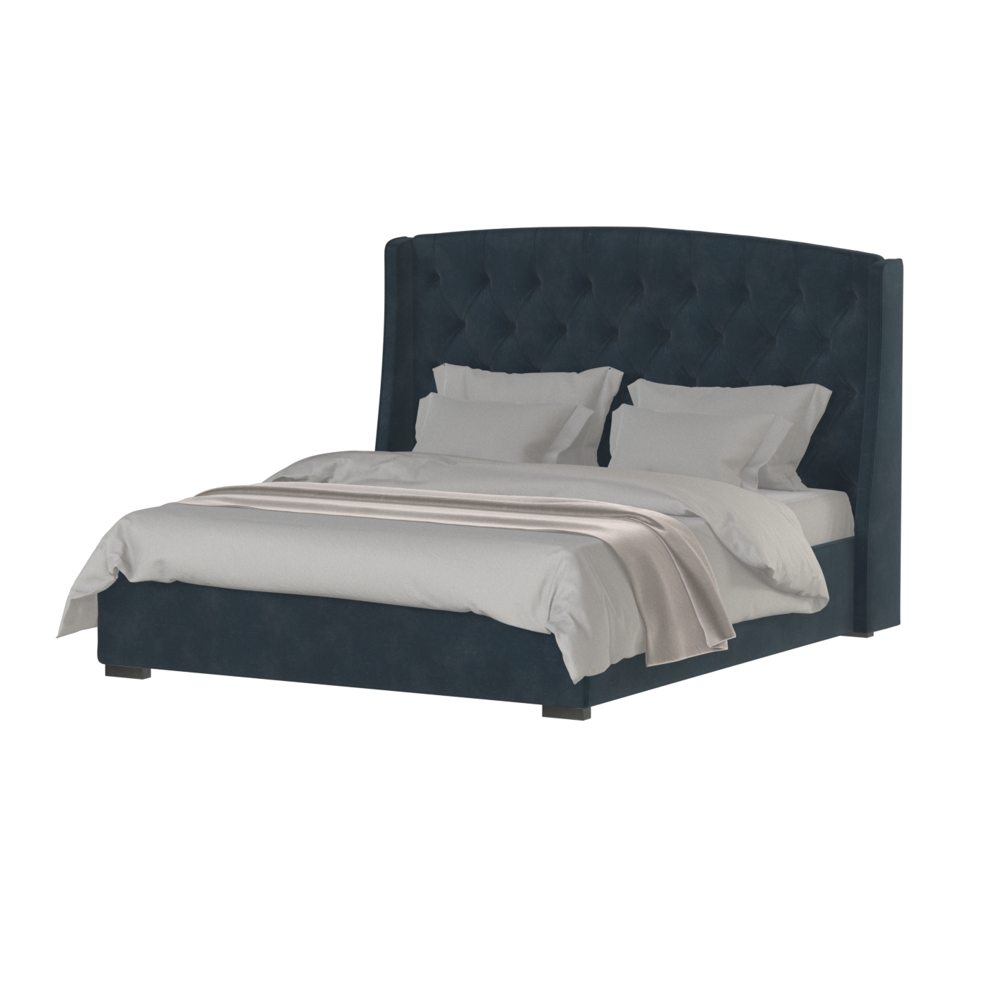 Sophia Upholstered Bed with Buttoned Headboard