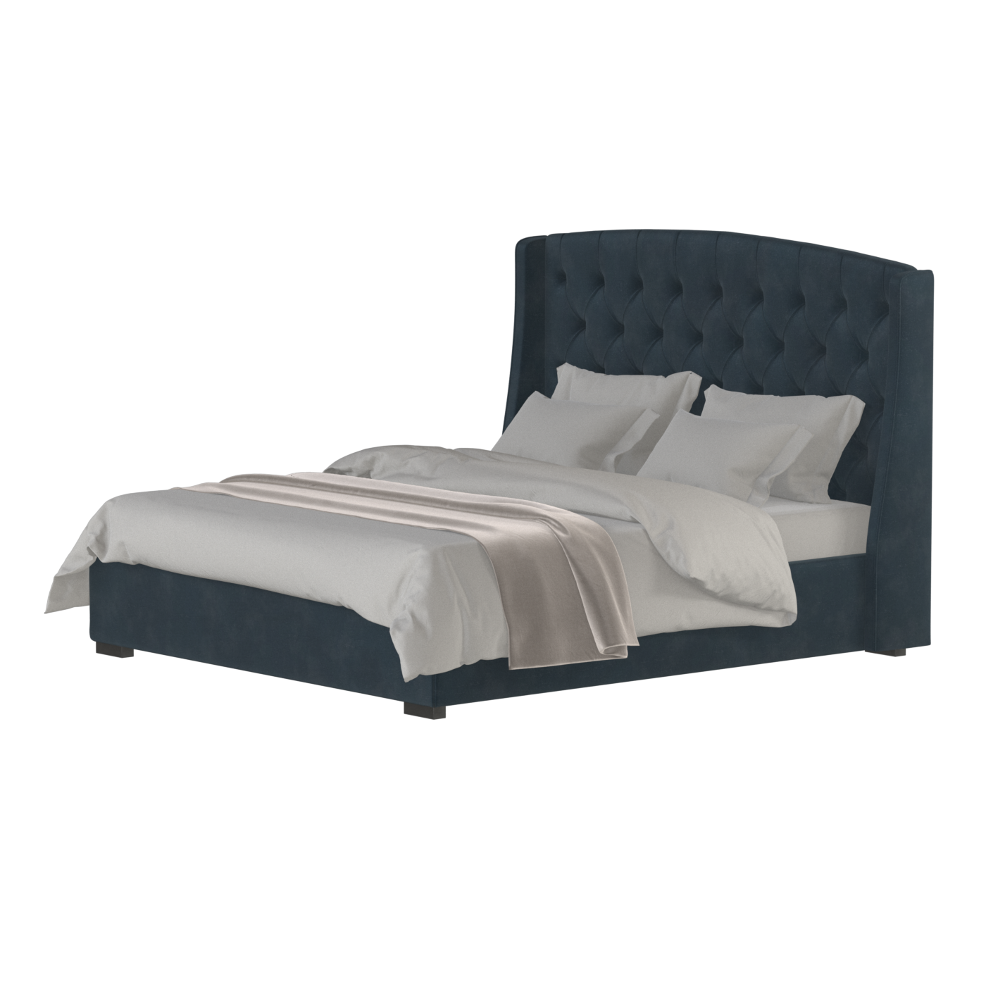 Sophia Upholstered Bed with Buttoned Headboard