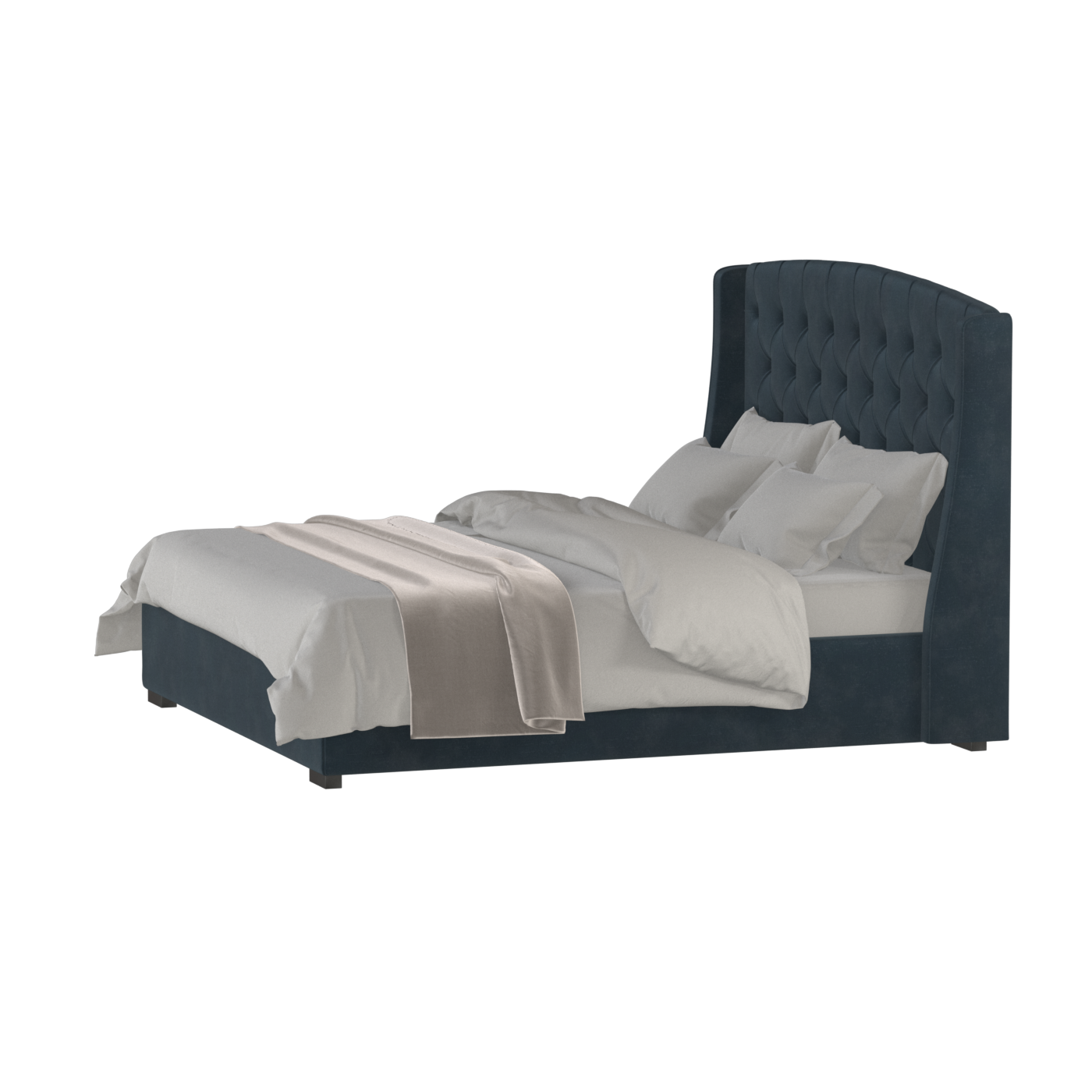 Sophia Upholstered Bed with Buttoned Headboard
