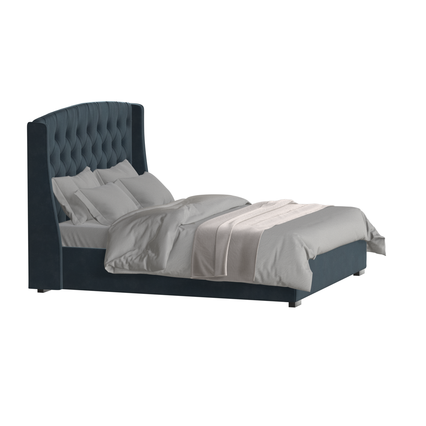 Sophia Upholstered Bed with Buttoned Headboard