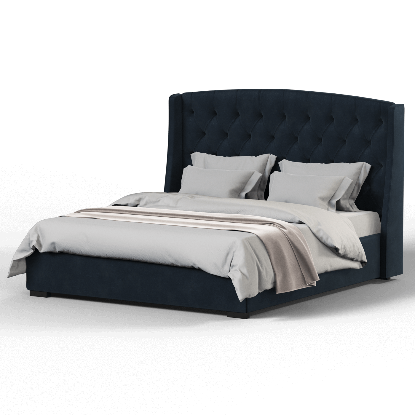 Sophia Upholstered Bed with Buttoned Headboard