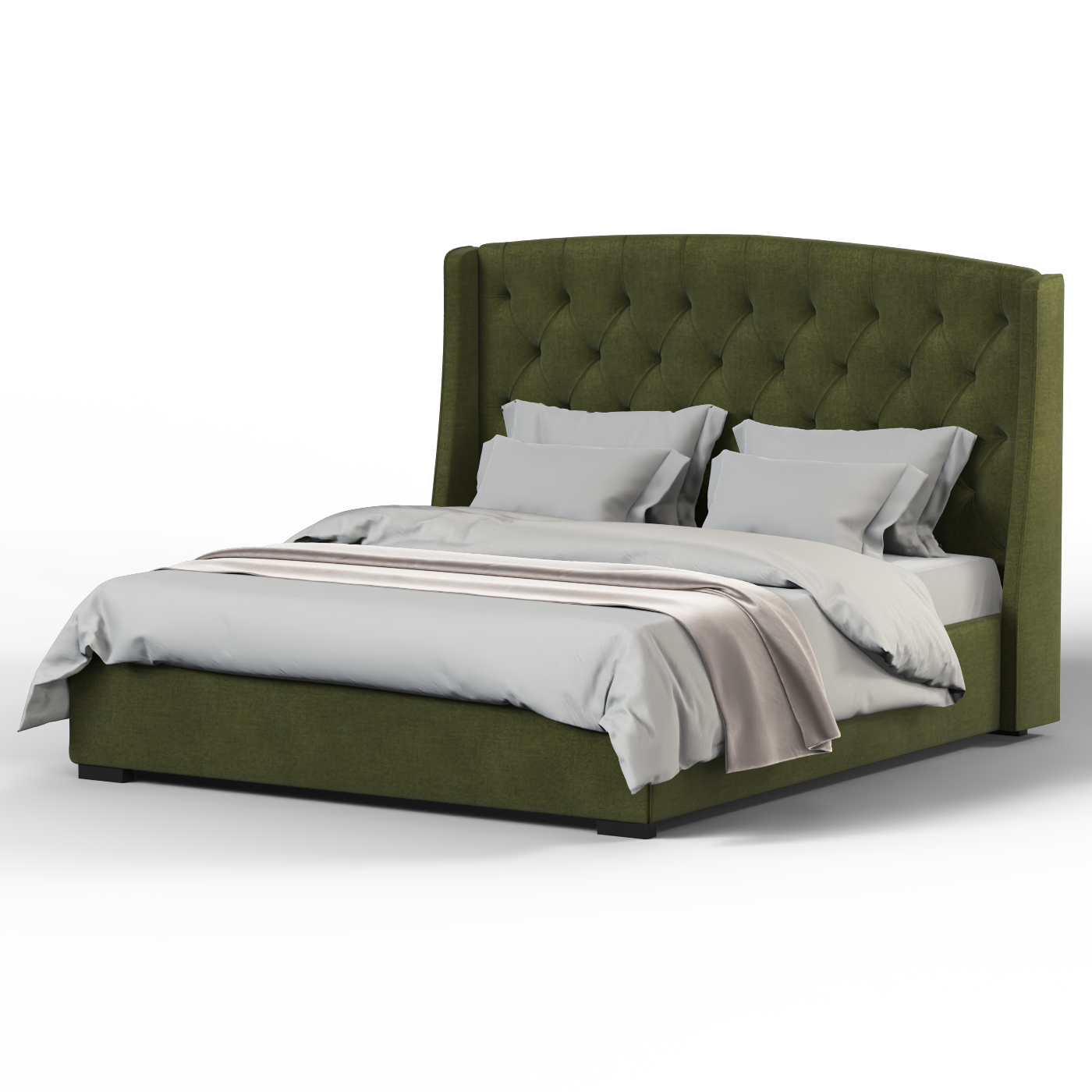 Sophia Upholstered Bed with Buttoned Headboard