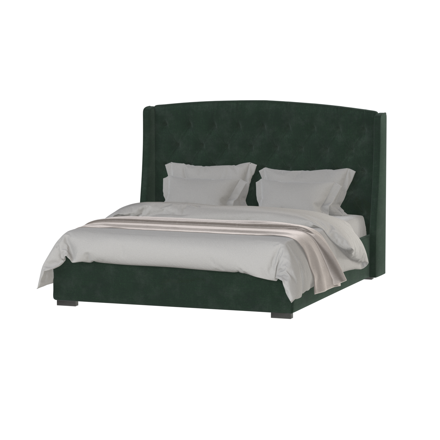 Sophia Upholstered Bed with Buttoned Headboard