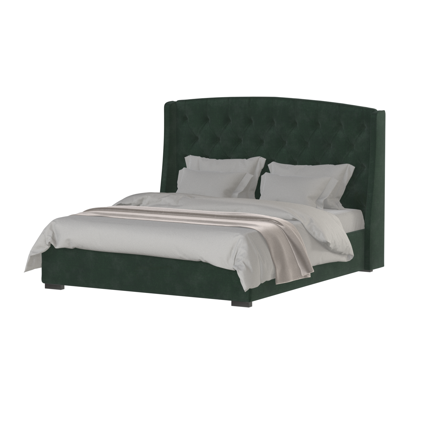 Sophia Upholstered Bed with Buttoned Headboard