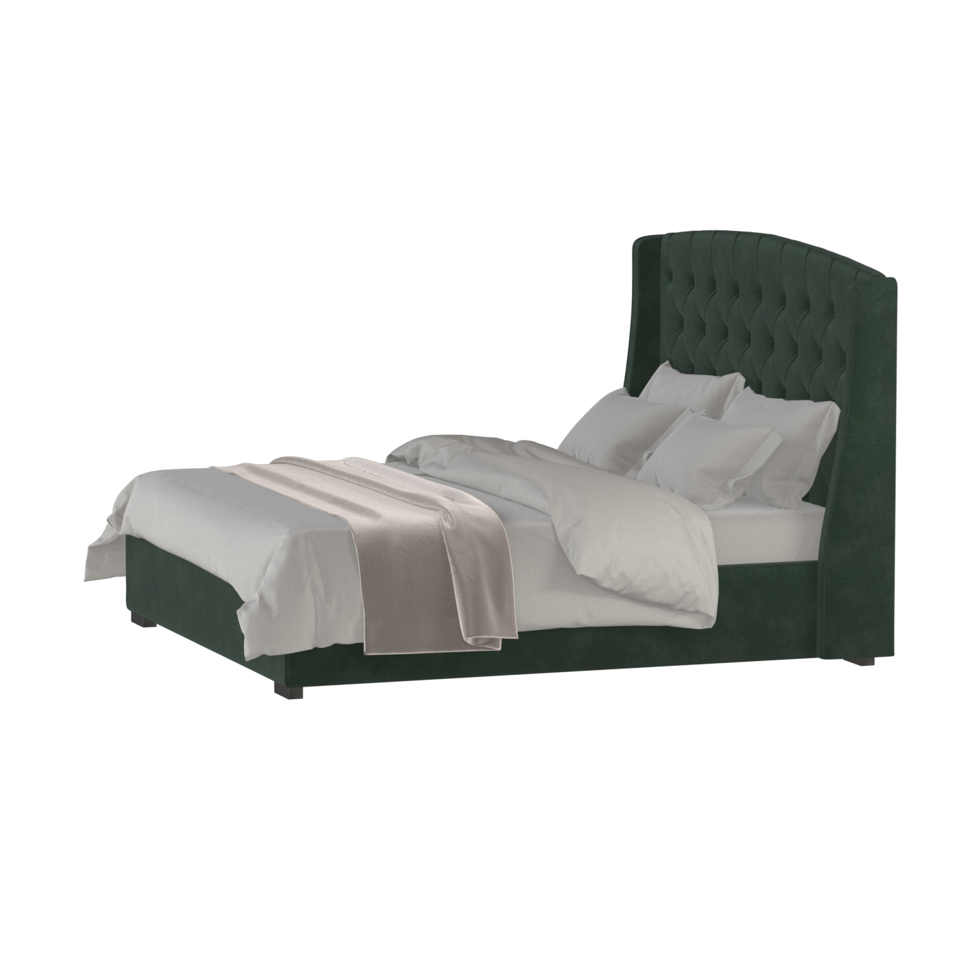 Sophia Upholstered Bed with Buttoned Headboard