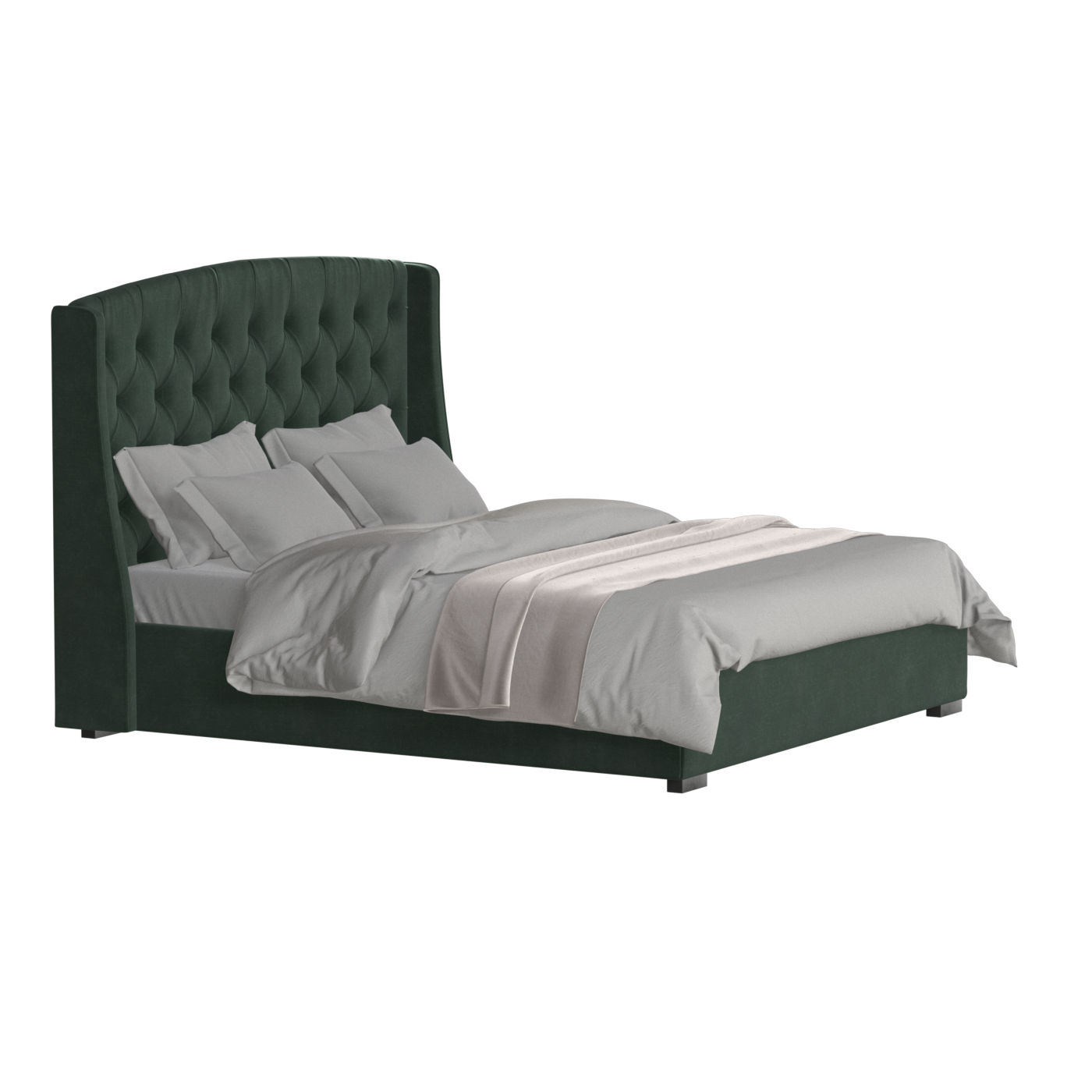 Sophia Upholstered Bed with Buttoned Headboard