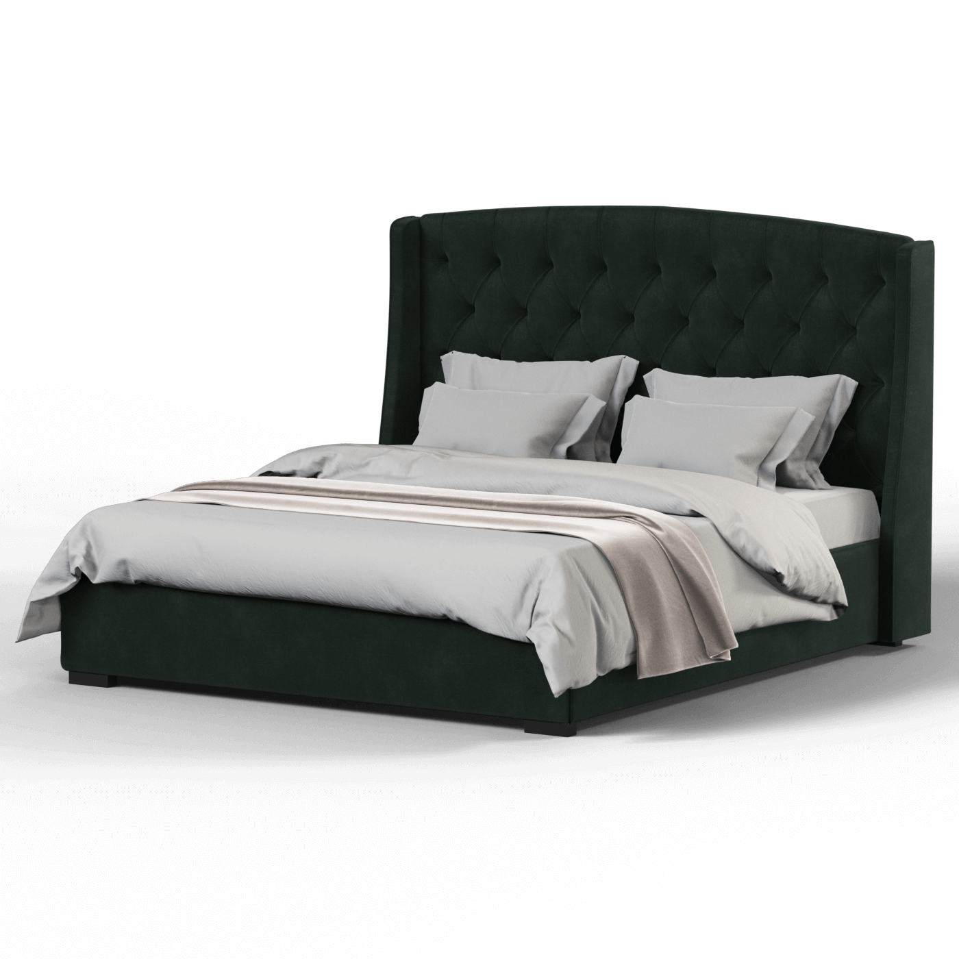 Sophia Upholstered Bed with Buttoned Headboard