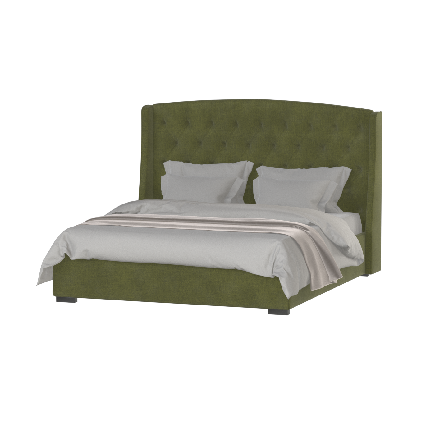 Sophia Upholstered Bed with Buttoned Headboard