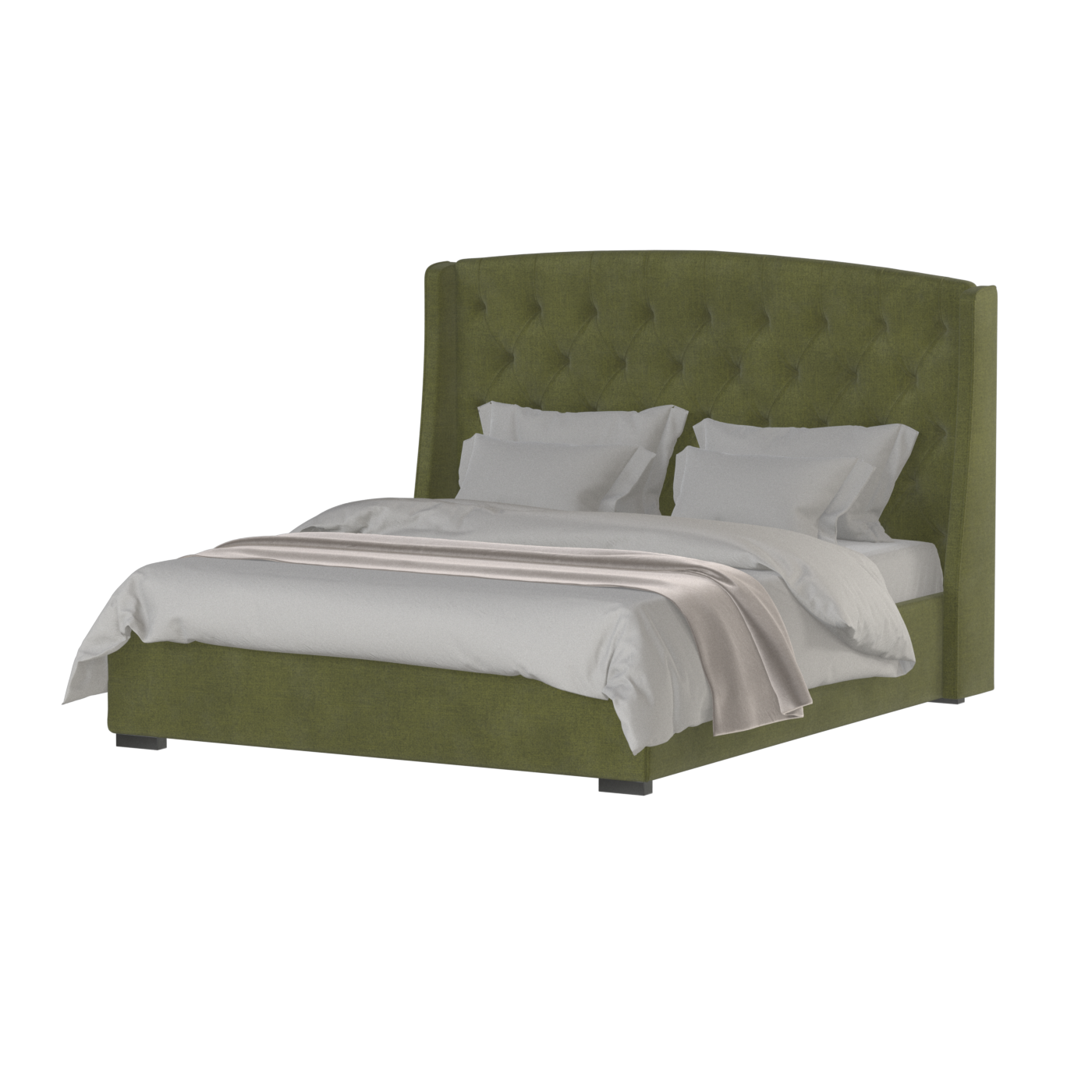 Sophia Upholstered Bed with Buttoned Headboard