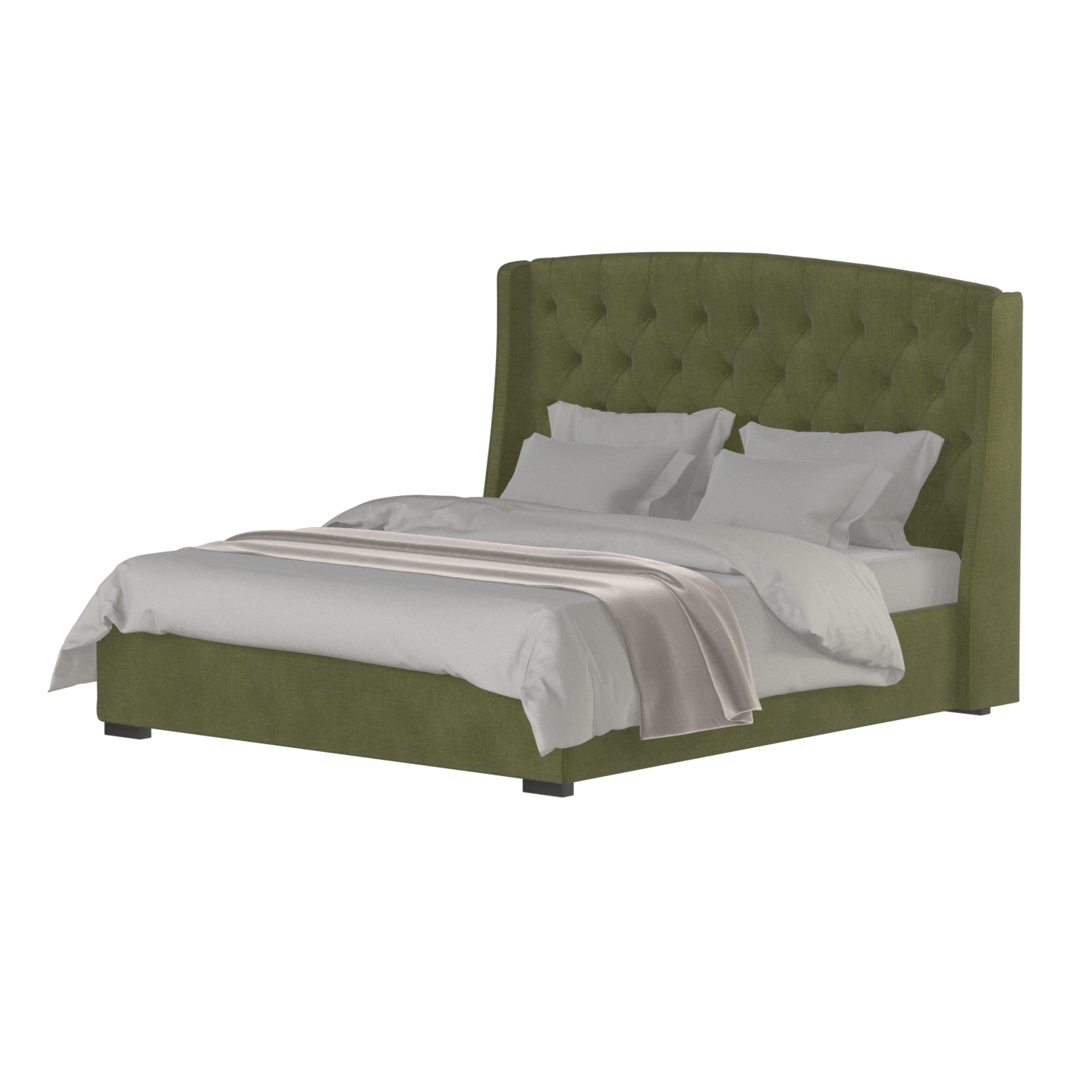 Sophia Upholstered Bed with Buttoned Headboard