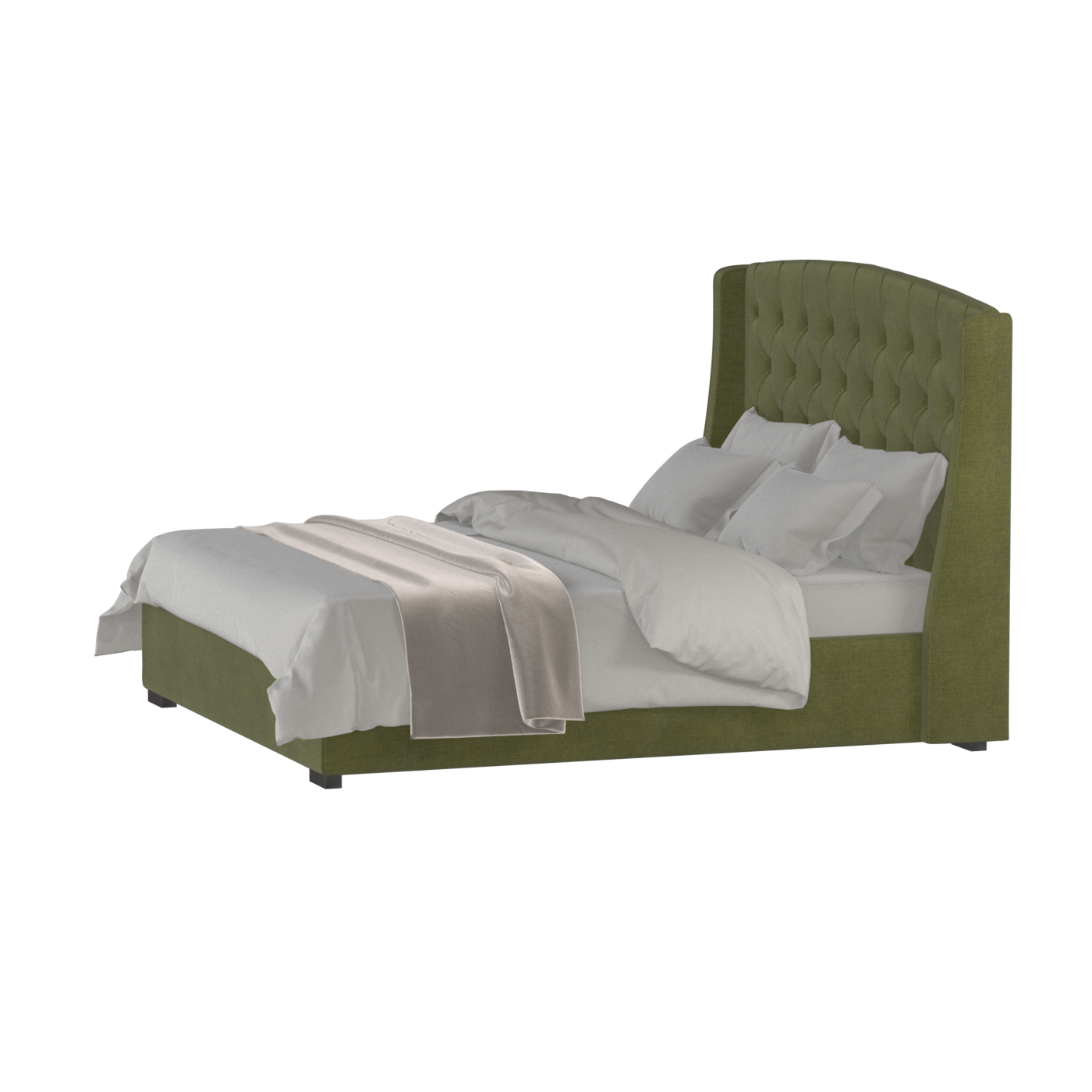 Sophia Upholstered Bed with Buttoned Headboard