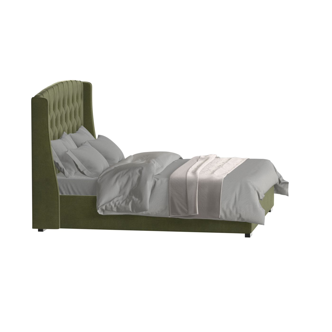 Sophia Upholstered Bed with Buttoned Headboard
