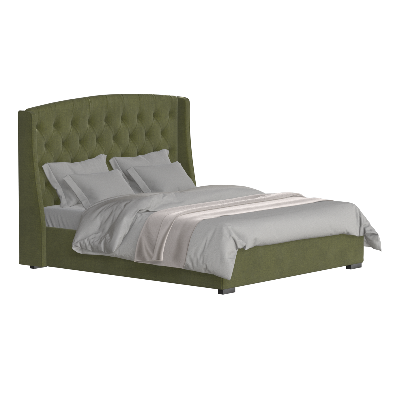 Sophia Upholstered Bed with Buttoned Headboard