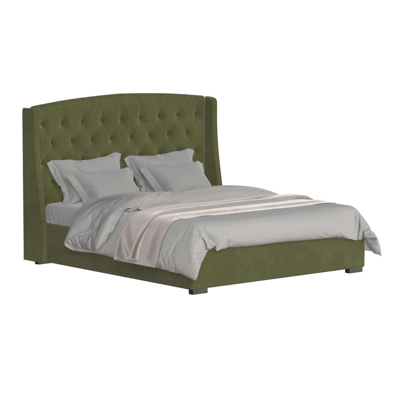 Sophia Upholstered Bed with Buttoned Headboard