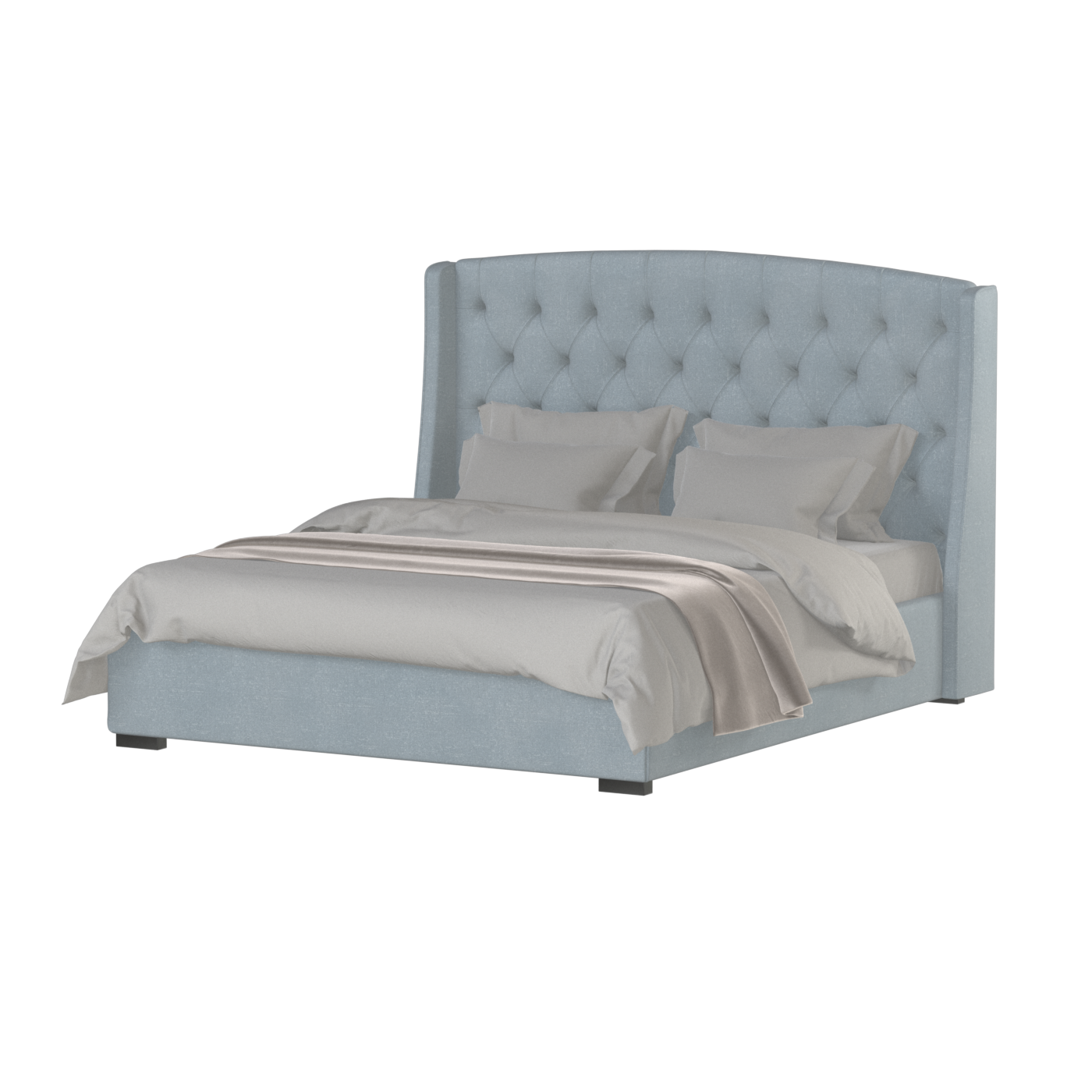 Sophia Upholstered Bed with Buttoned Headboard