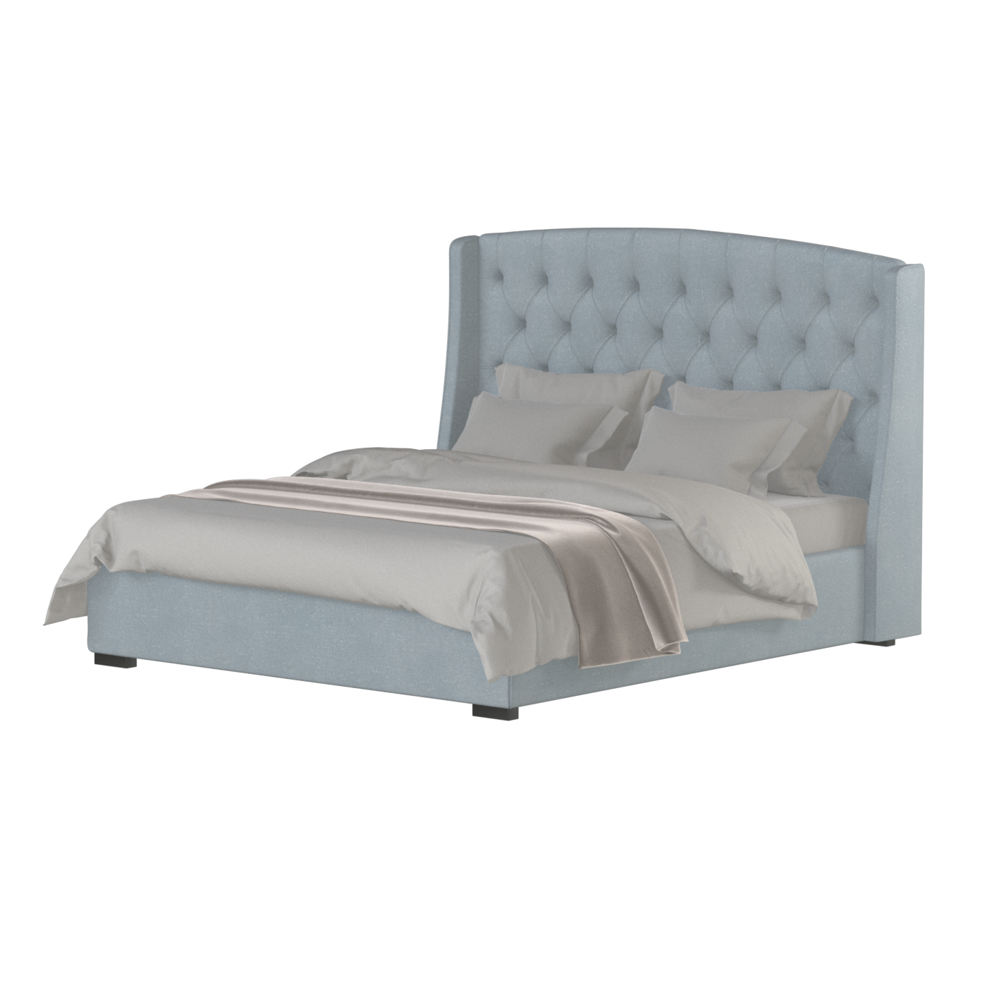 Sophia Upholstered Bed with Buttoned Headboard