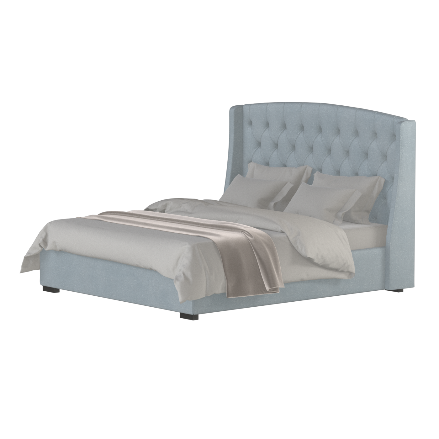 Sophia Upholstered Bed with Buttoned Headboard