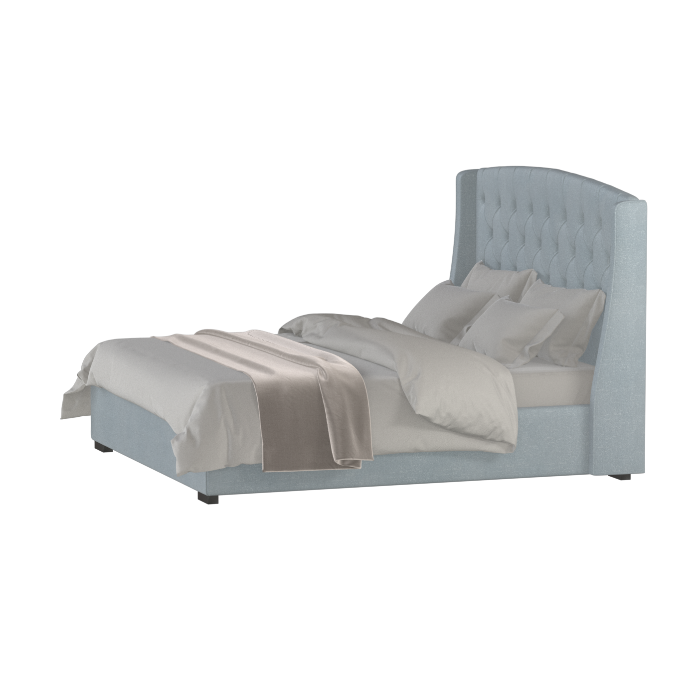 Sophia Upholstered Bed with Buttoned Headboard