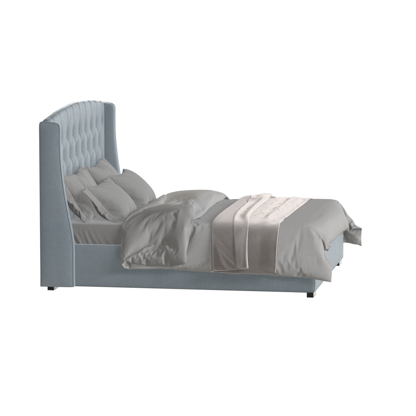 Sophia Upholstered Bed with Buttoned Headboard