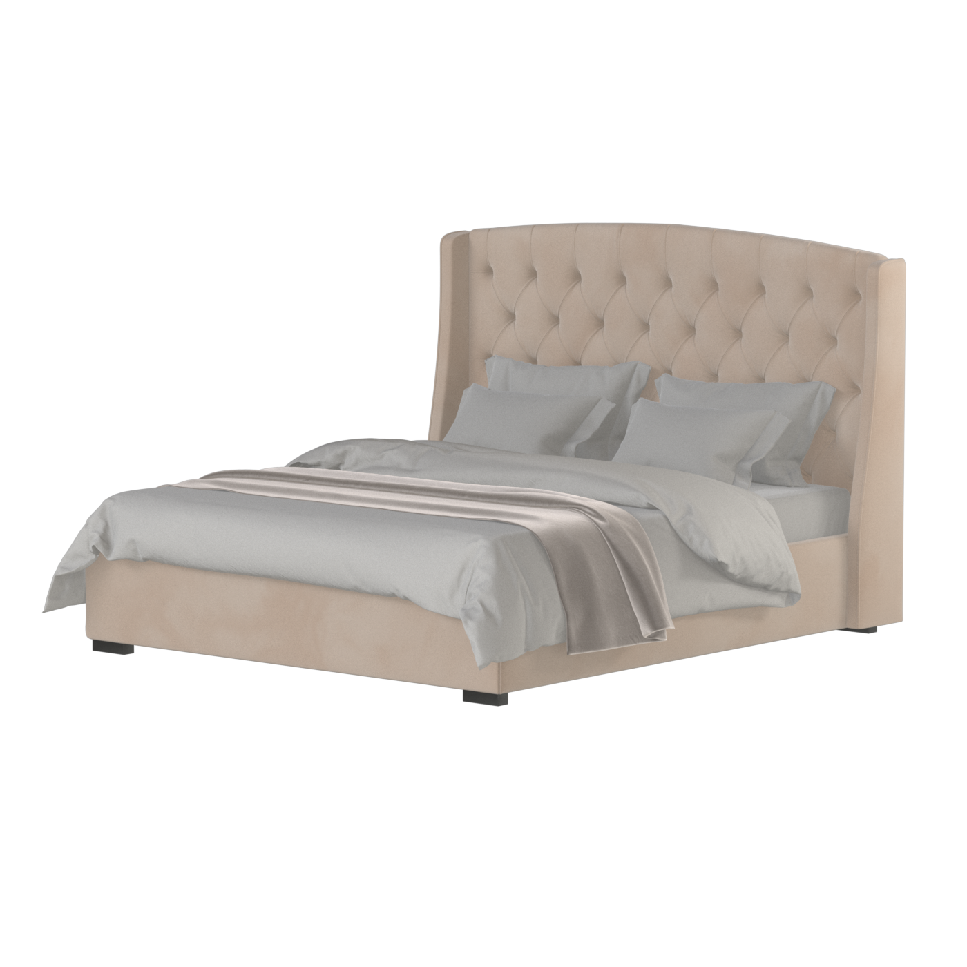 Sophia Upholstered Bed with Buttoned Headboard