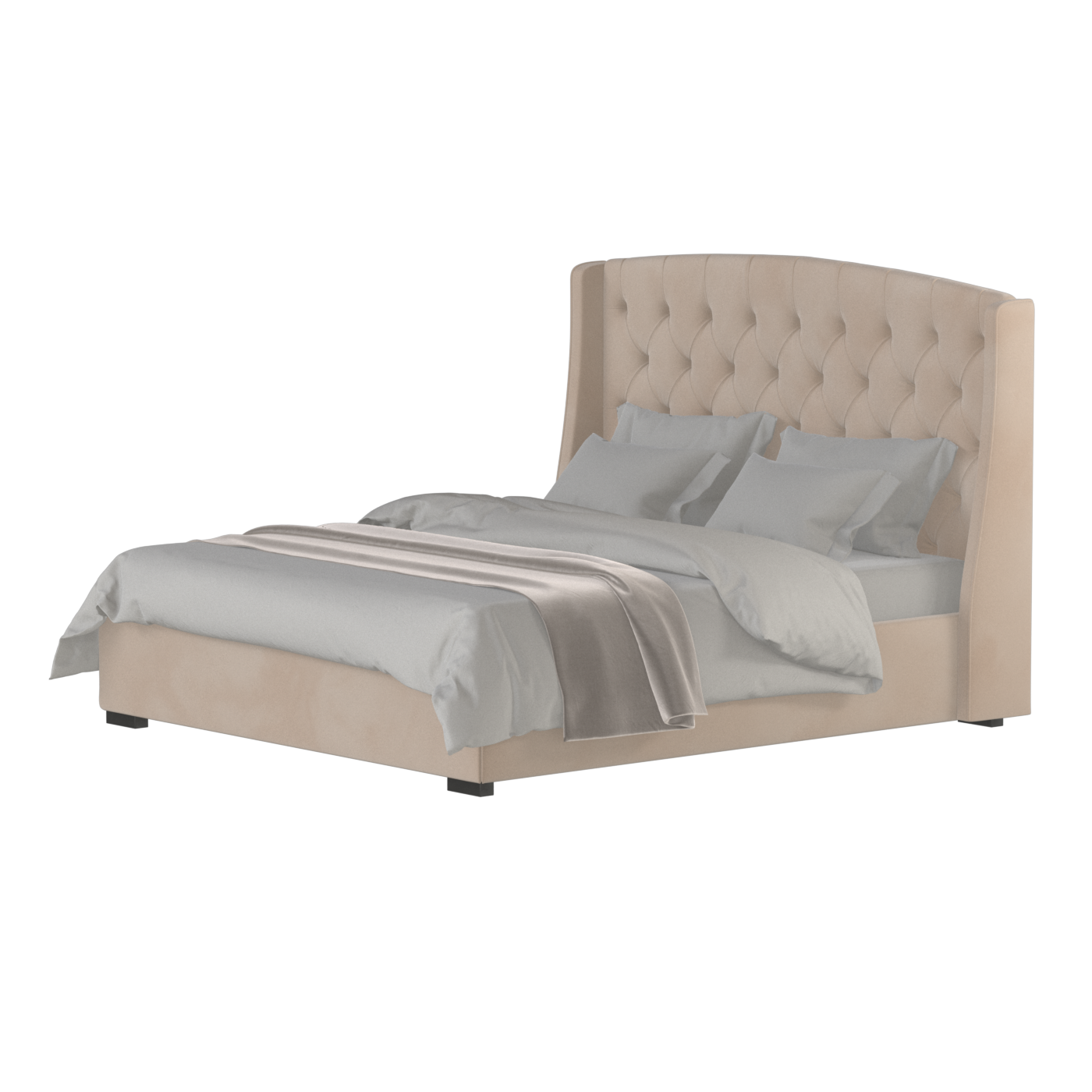 Sophia Upholstered Bed with Buttoned Headboard