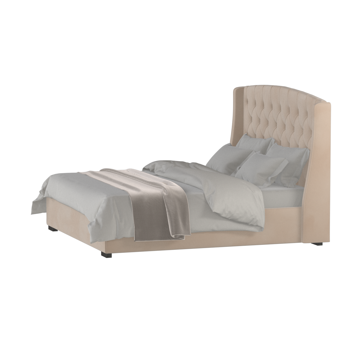 Sophia Upholstered Bed with Buttoned Headboard