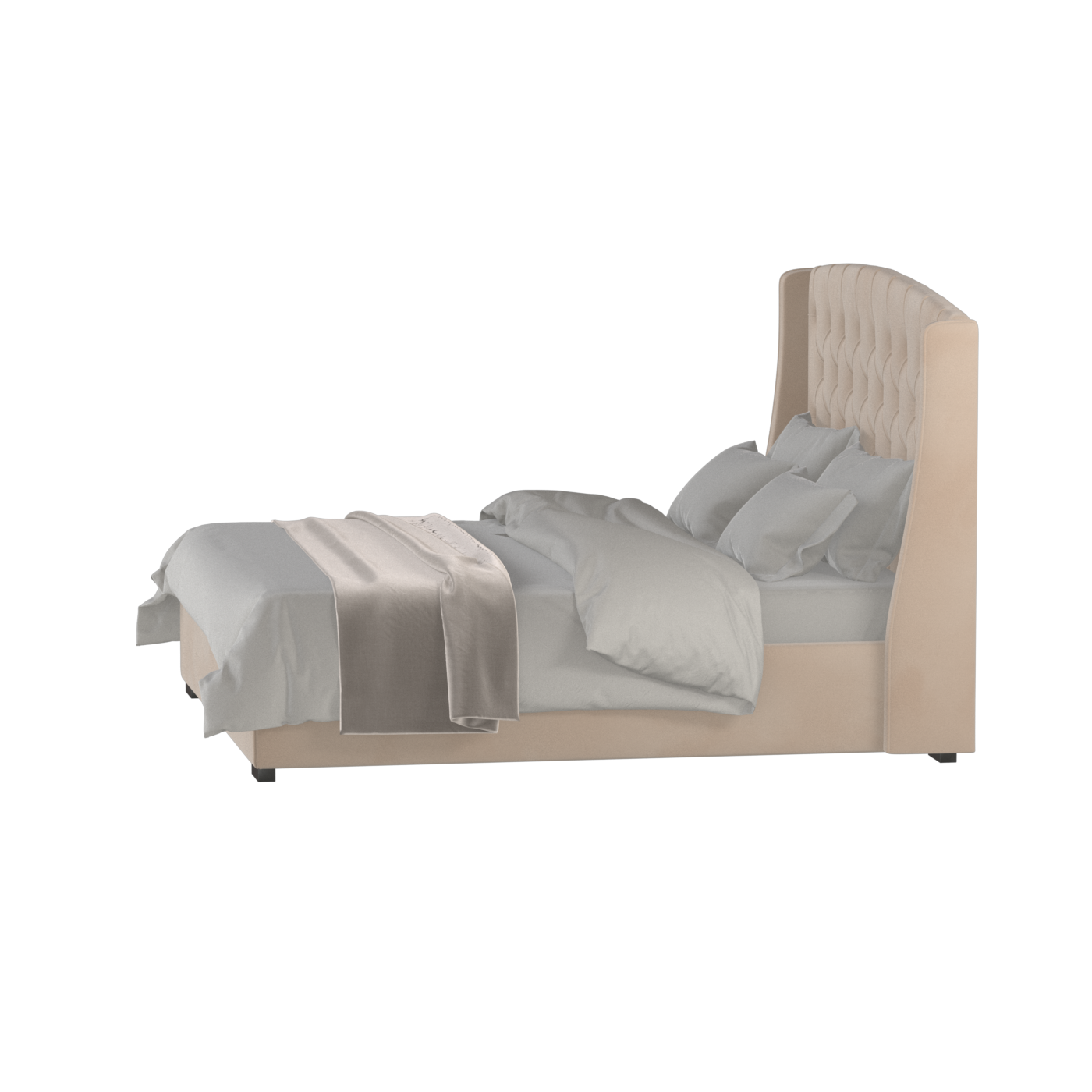 Sophia Upholstered Bed with Buttoned Headboard