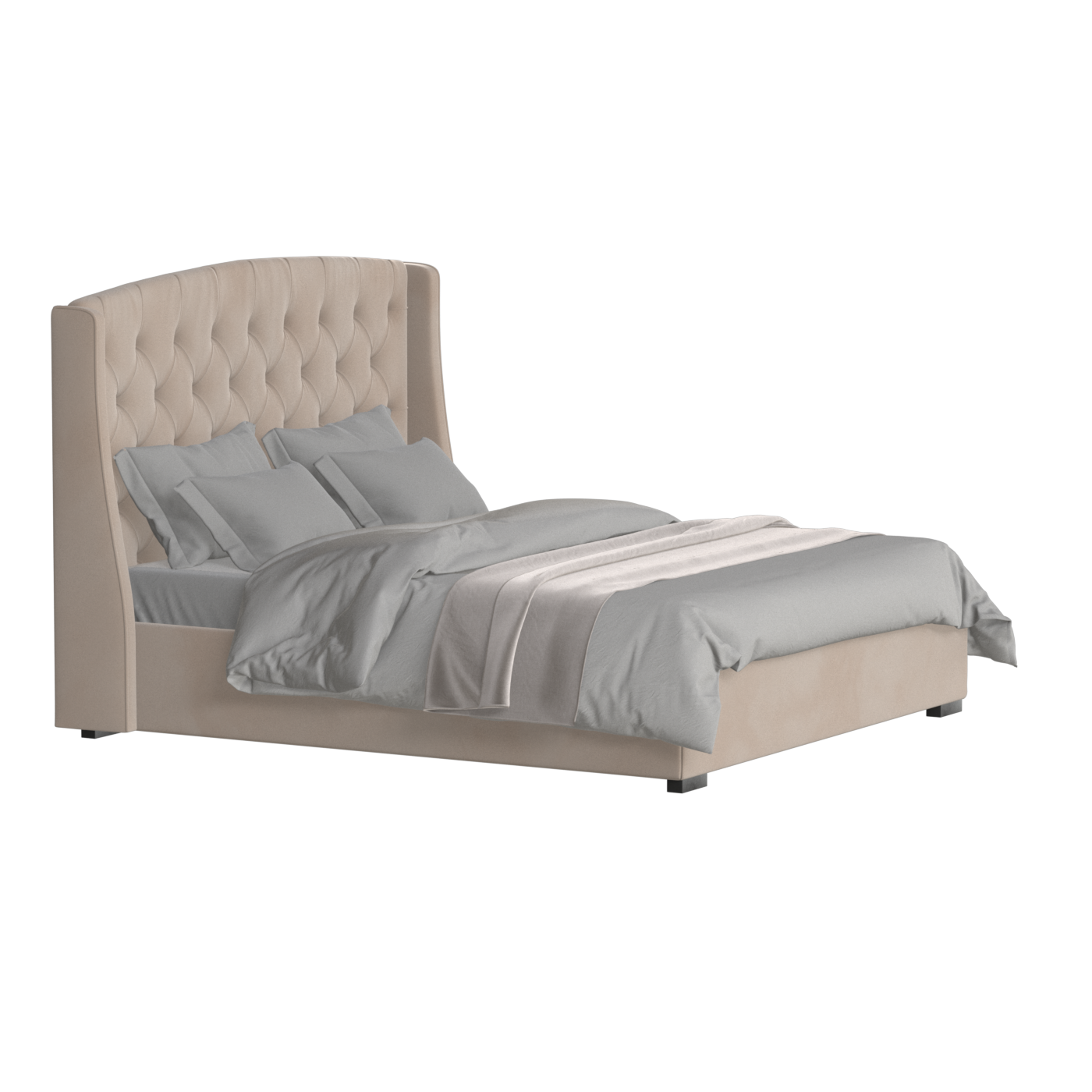 Sophia Upholstered Bed with Buttoned Headboard