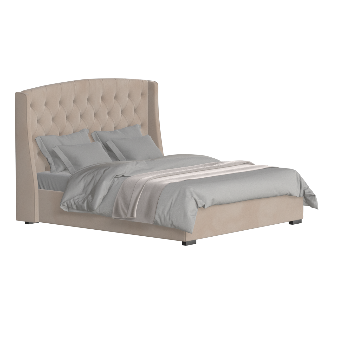 Sophia Upholstered Bed with Buttoned Headboard