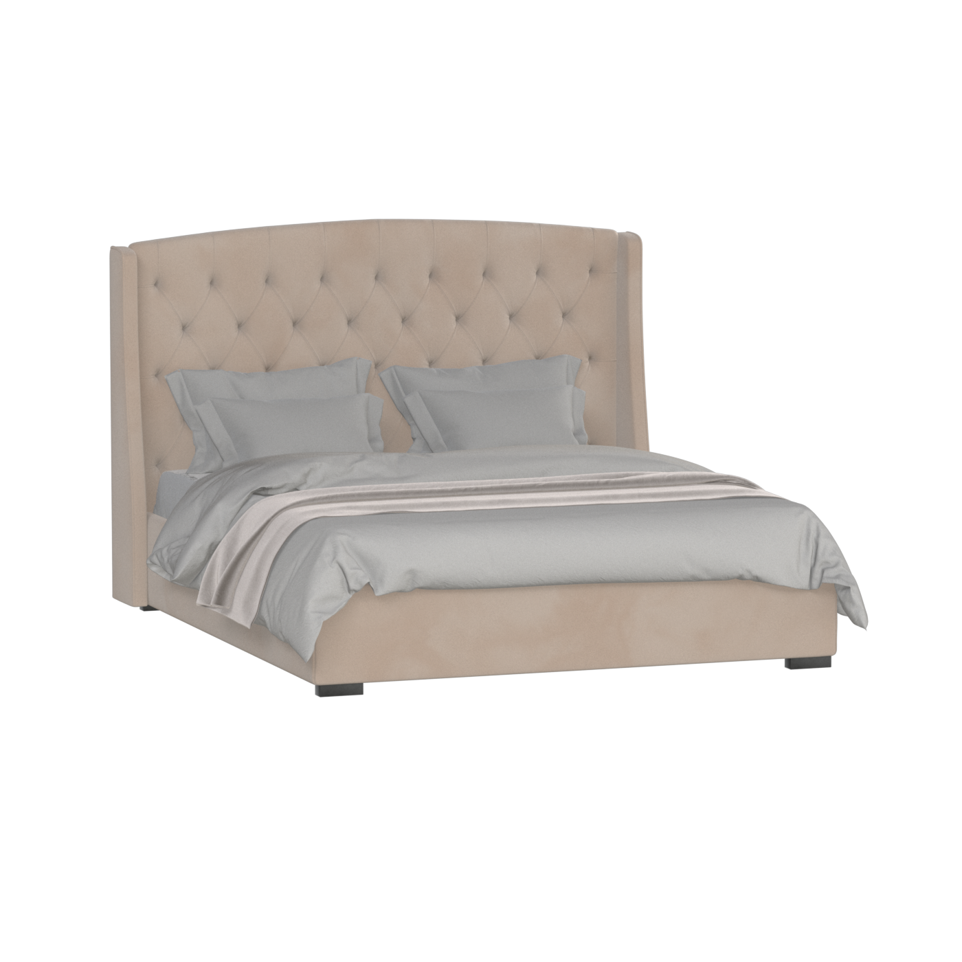 Sophia Upholstered Bed with Buttoned Headboard