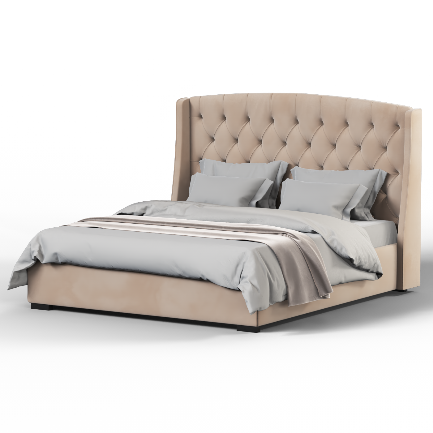 Sophia Upholstered Bed with Buttoned Headboard