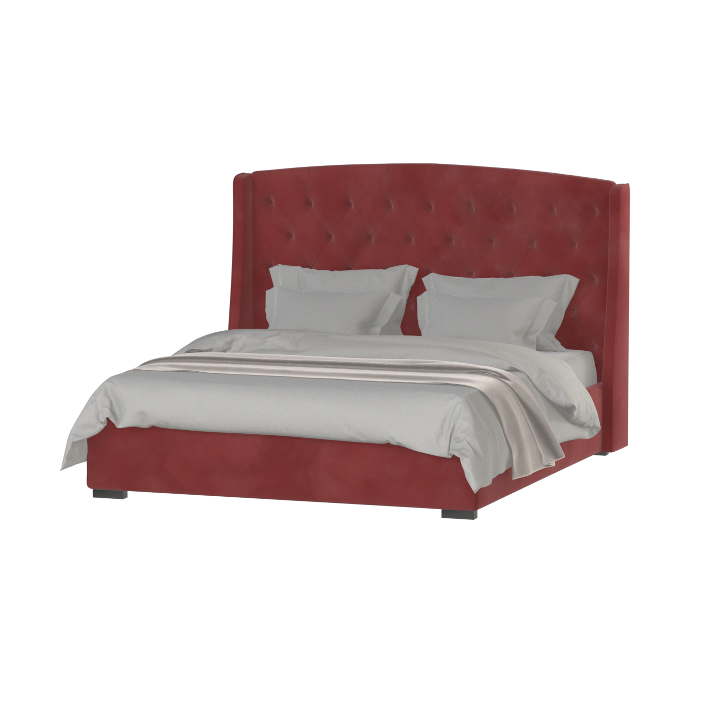 Sophia Upholstered Bed with Buttoned Headboard