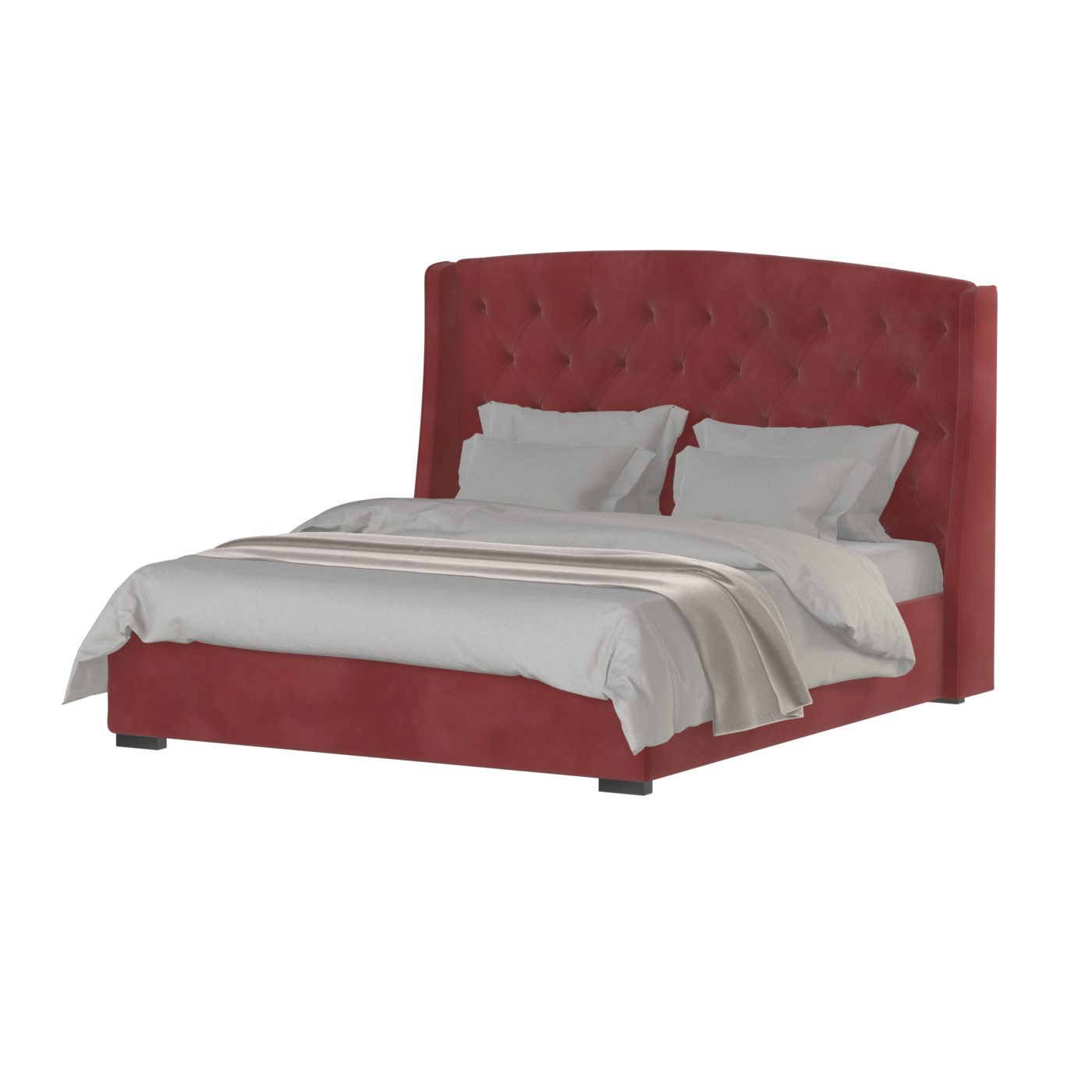 Sophia Upholstered Bed with Buttoned Headboard