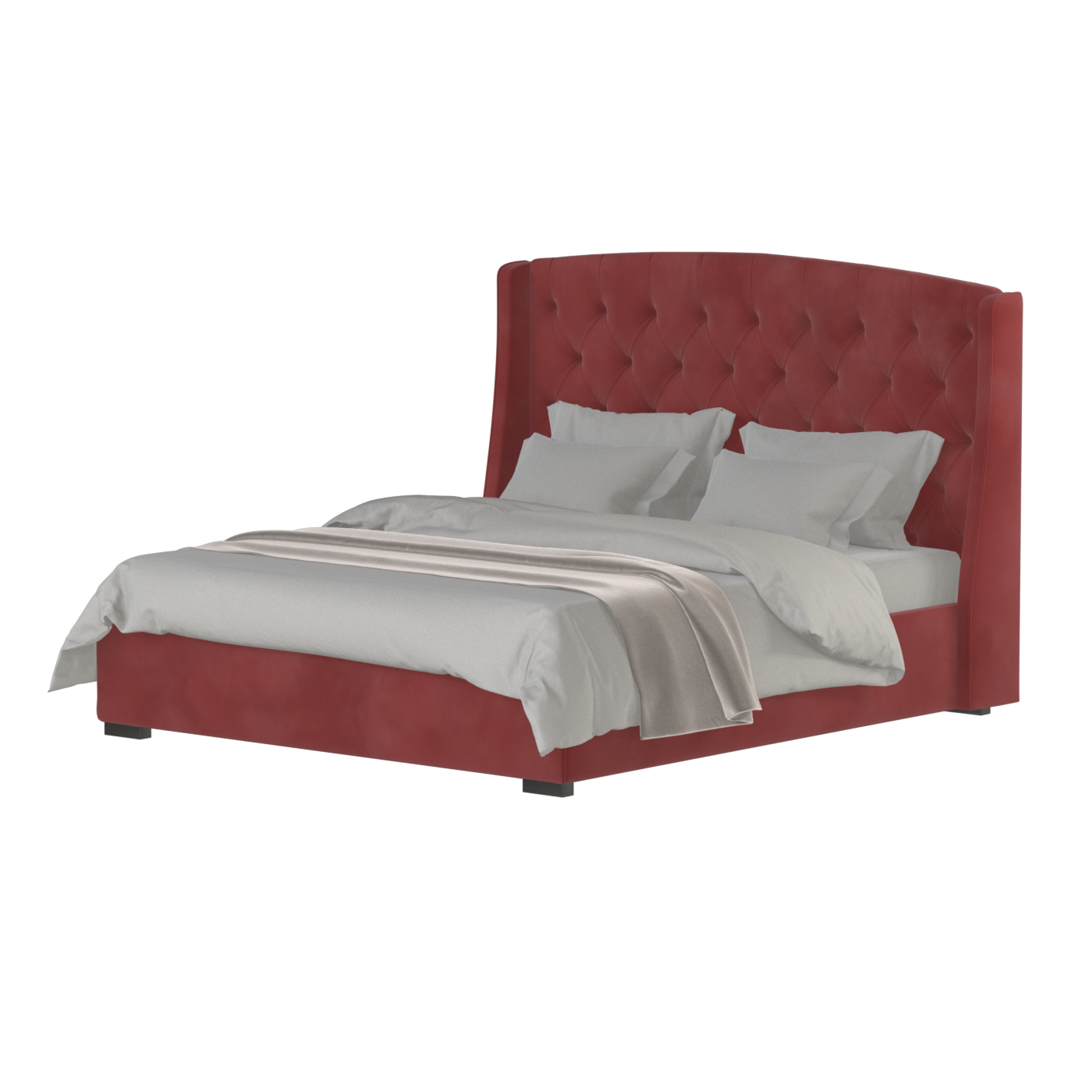 Sophia Upholstered Bed with Buttoned Headboard