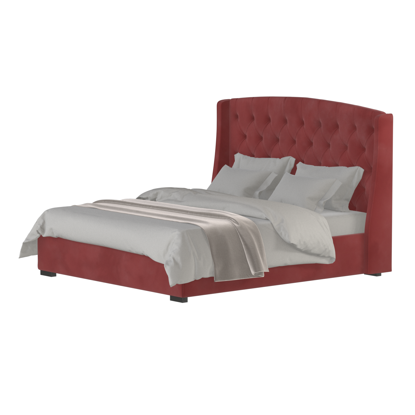 Sophia Upholstered Bed with Buttoned Headboard