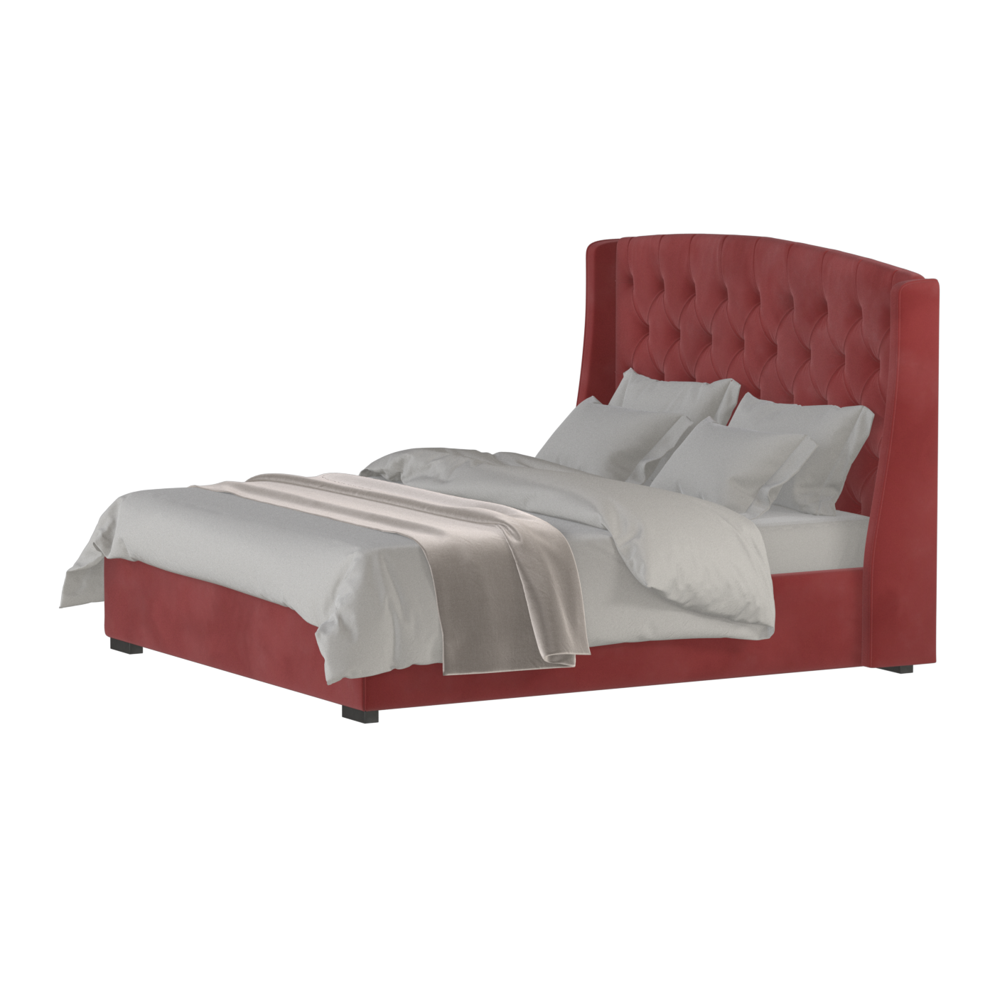Sophia Upholstered Bed with Buttoned Headboard