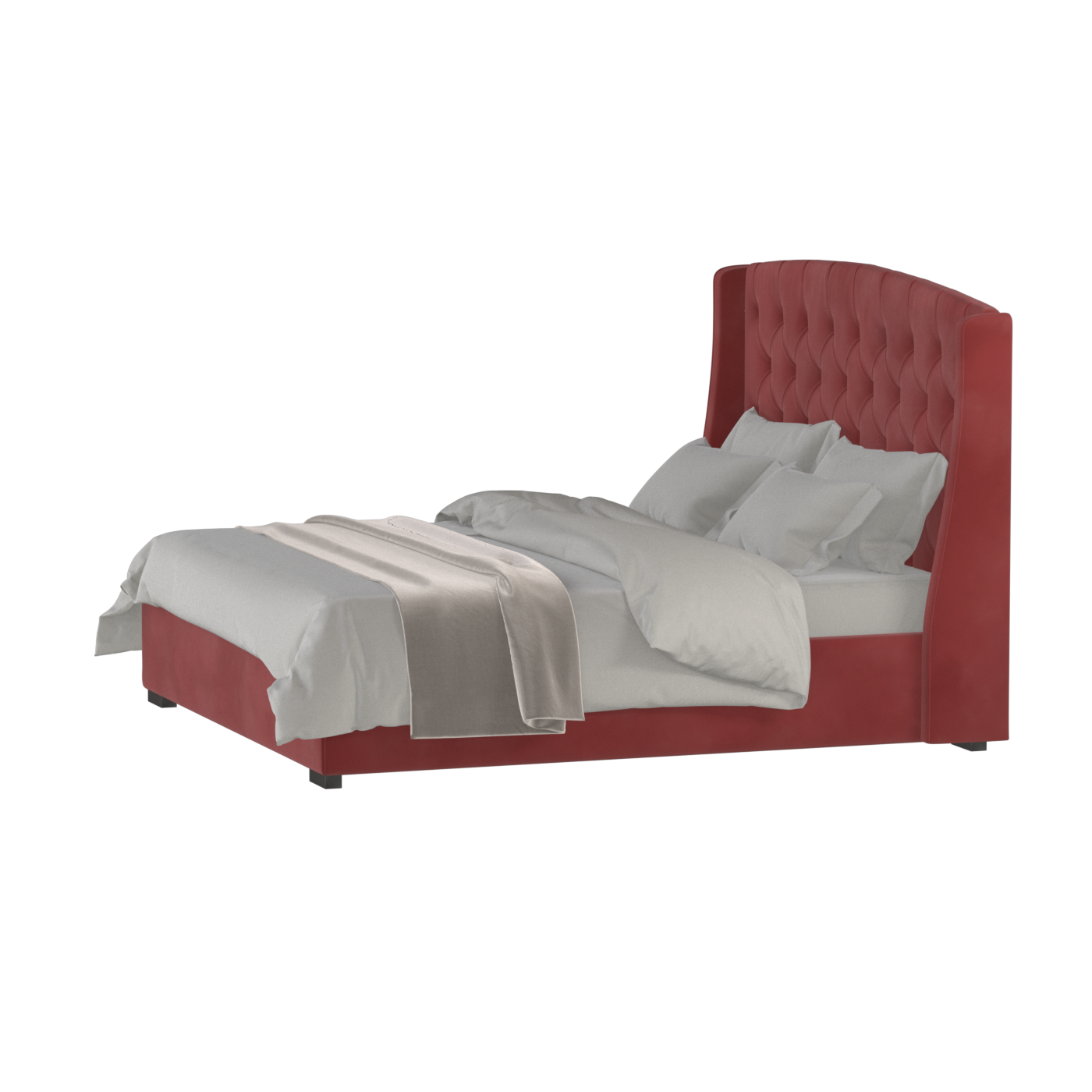Sophia Upholstered Bed with Buttoned Headboard