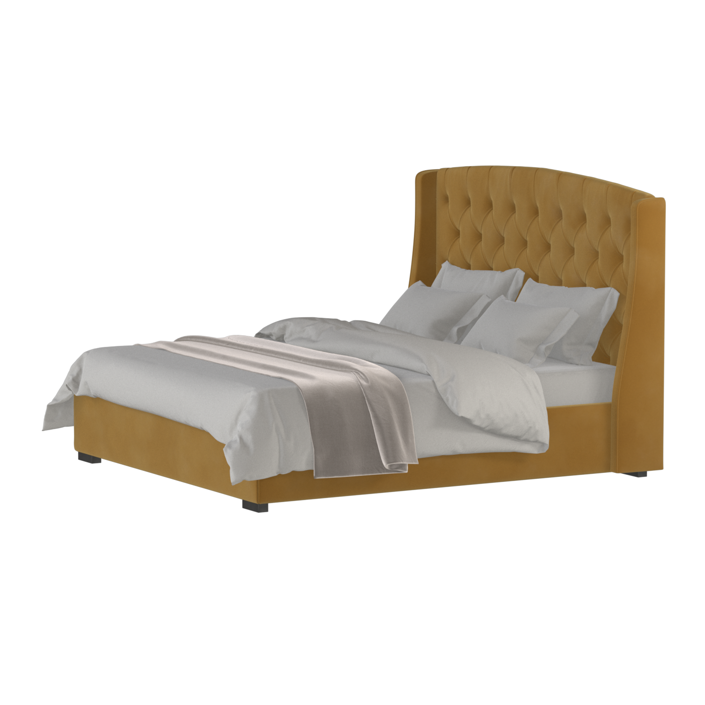 Sophia Upholstered Bed with Buttoned Headboard