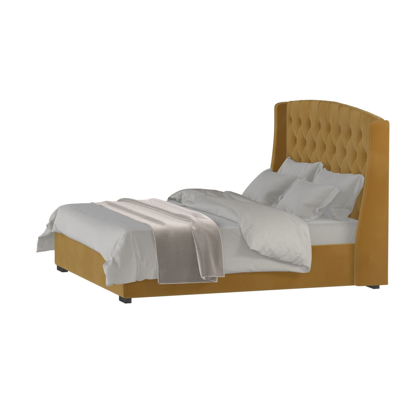Sophia Upholstered Bed with Buttoned Headboard