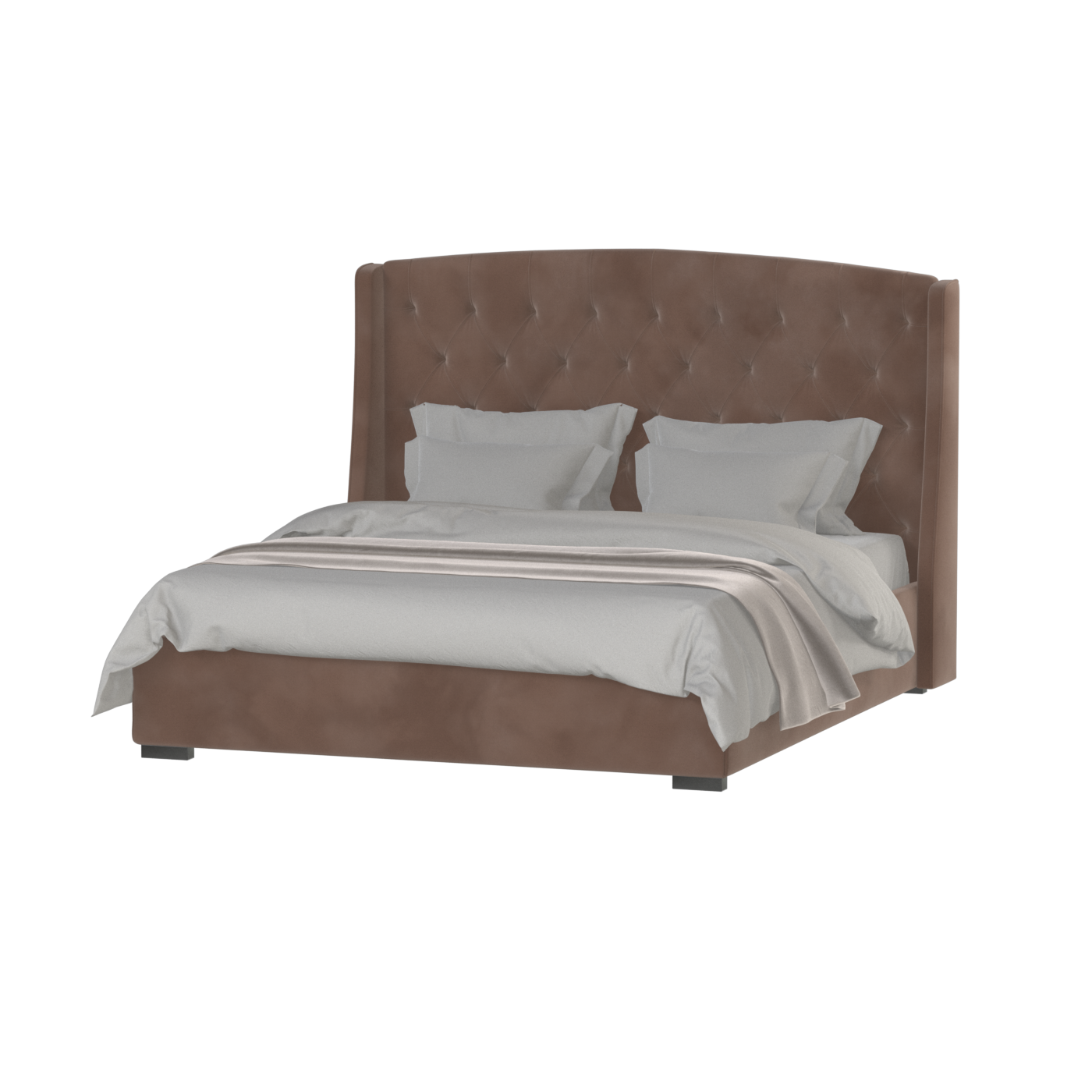 Sophia Upholstered Bed with Buttoned Headboard