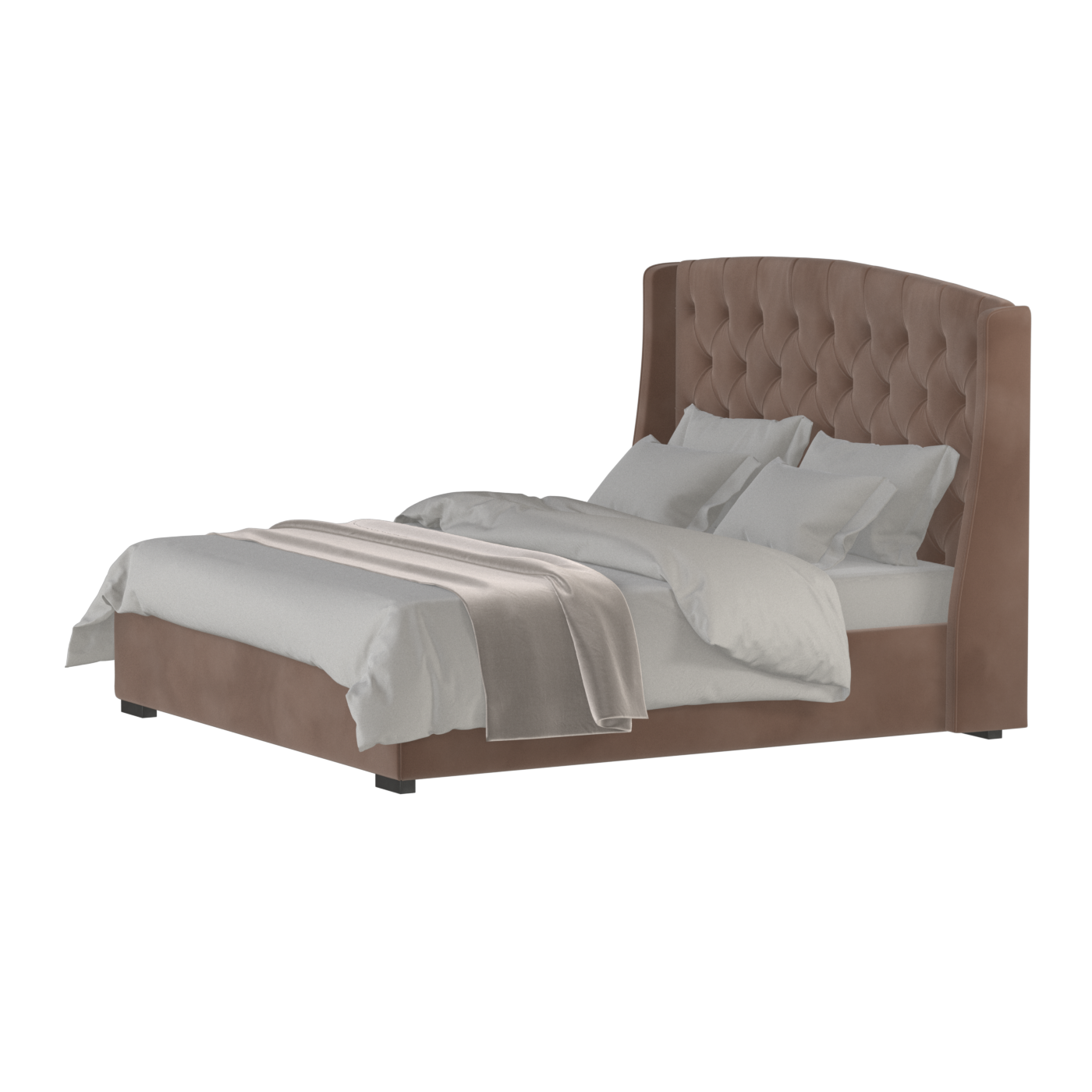 Sophia Upholstered Bed with Buttoned Headboard